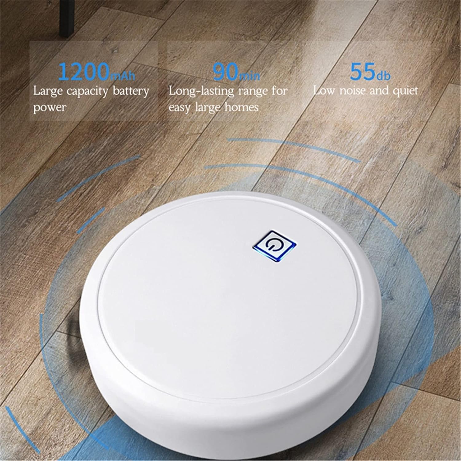 Robot mop Sweeper Smart Vacuum Cleaning Robot Automatic Floor Mopping Machine Rechargeable Sweeping Robot White (Color : Black) · v2