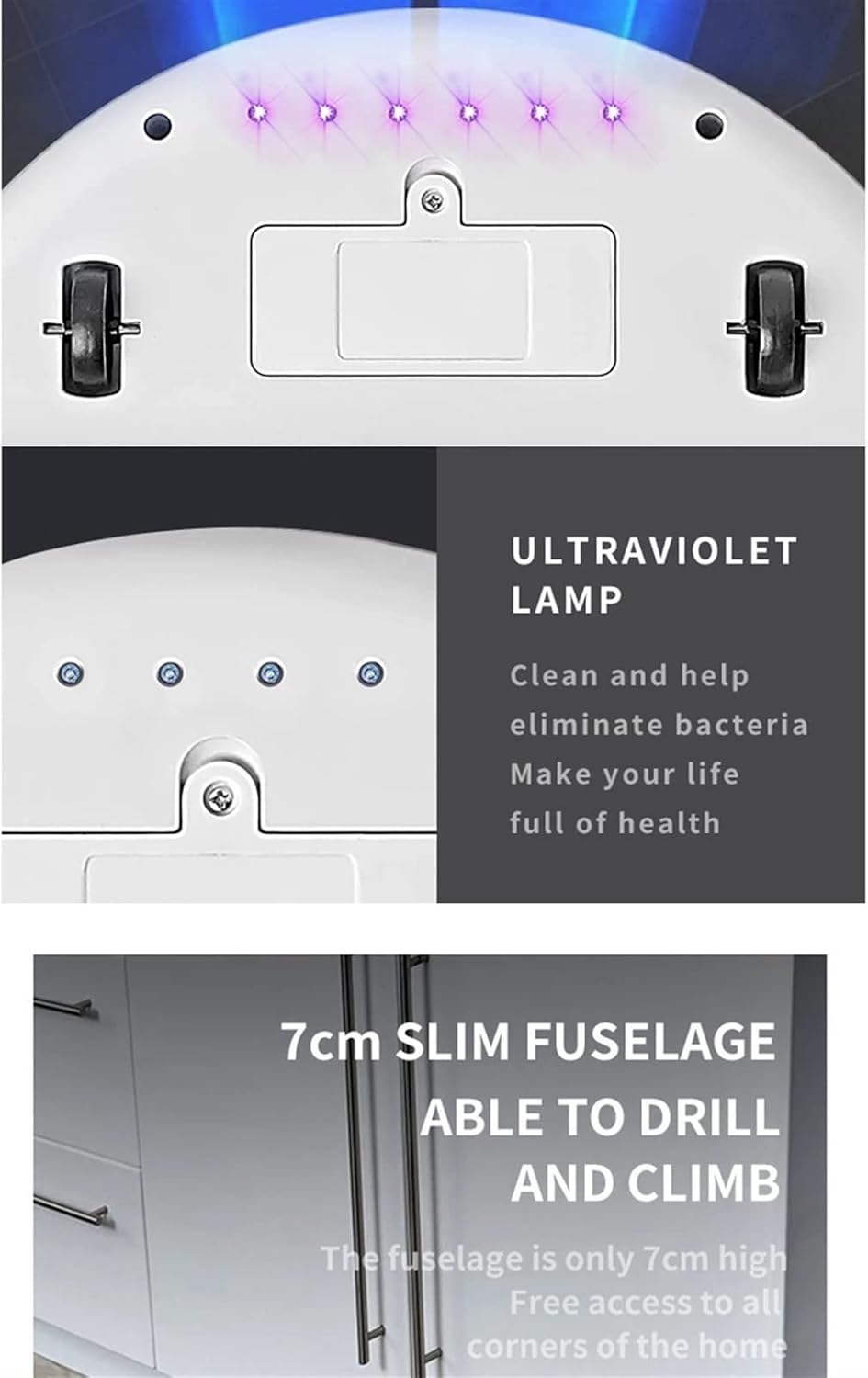 Robot mop Automatic Robot Wireless Sweeping Vacuum Cleaner Dry Wet Cleaning Machine Charging Intelligent Vacuum Cleaner-White · v14