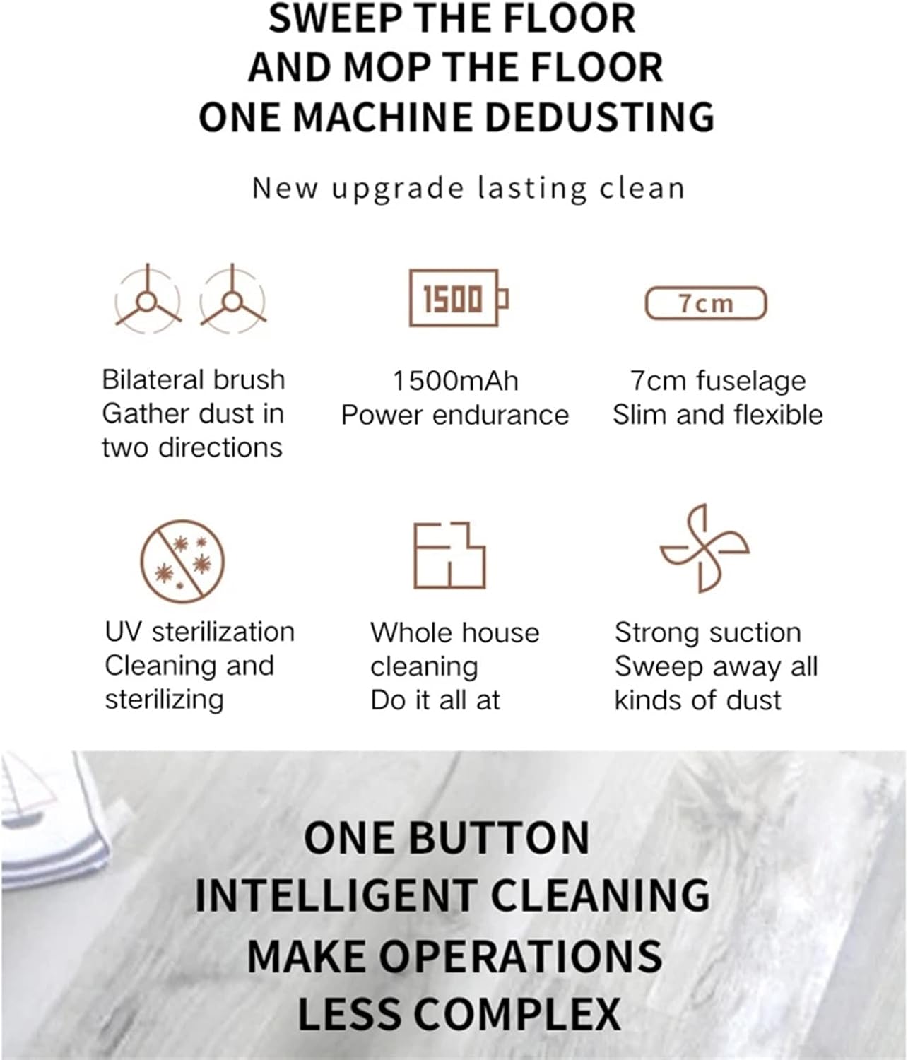 Robot mop Automatic Robot Wireless Sweeping Vacuum Cleaner Dry Wet Cleaning Machine Charging Intelligent Vacuum Cleaner-White · v14
