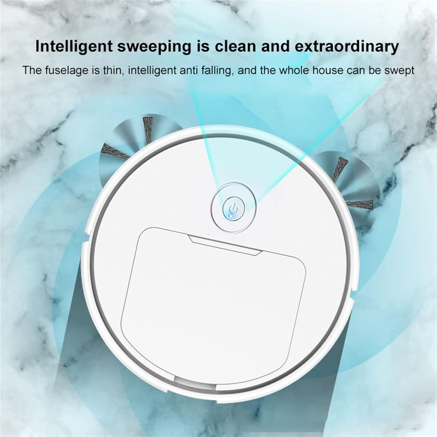 Robot mop 3 in 1 Robot Vacuum Cleaner Rechargeable Automatic Mute Smart Sweeper Cleaner Suction Dust Remover Dry Wet Mopping (Color : White Sweeper)