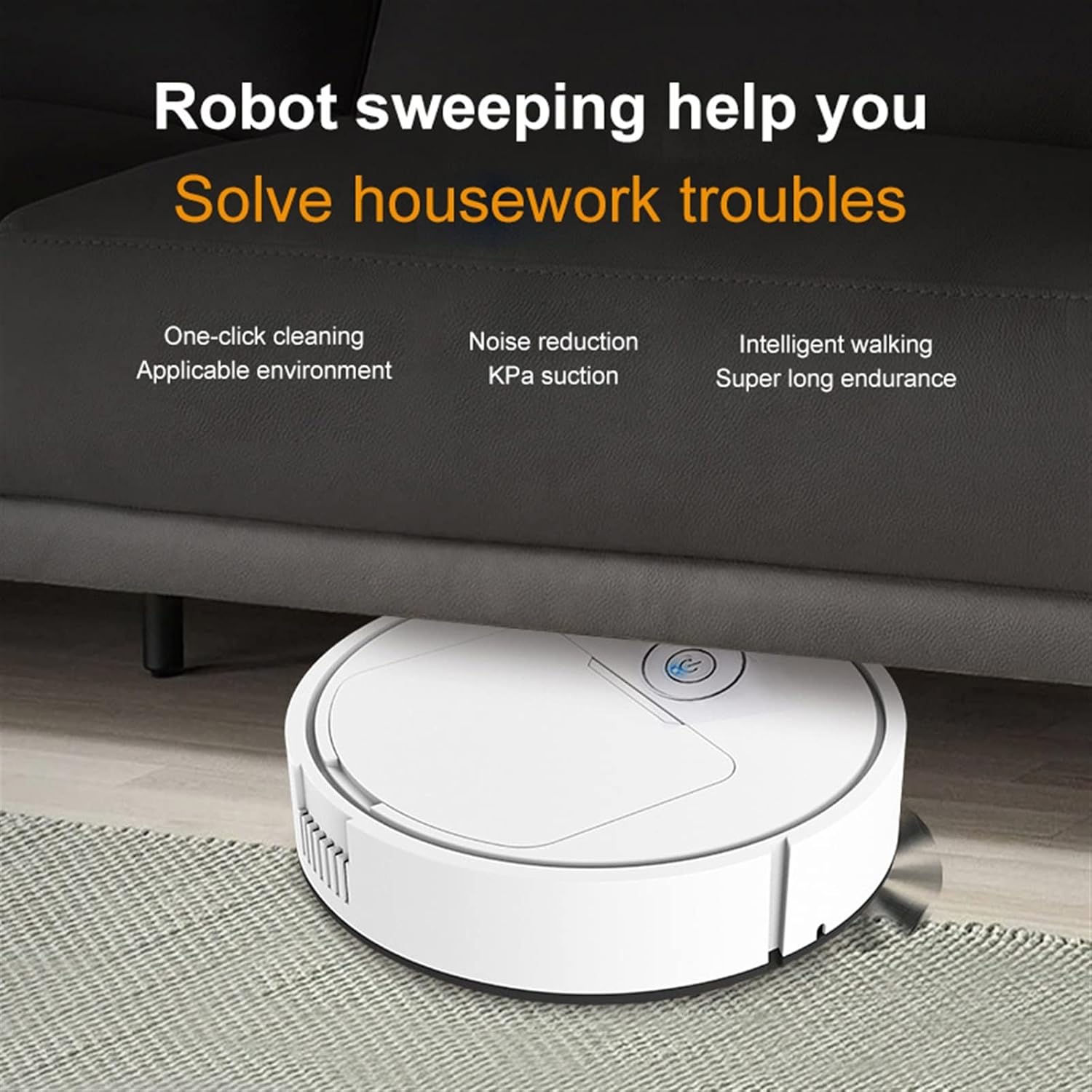 Robot mop 3 in 1 Robot Vacuum Cleaner Rechargeable Automatic Mute Smart Sweeper Cleaner Suction Dust Remover Dry Wet Mopping (Color : White Sweeper)
