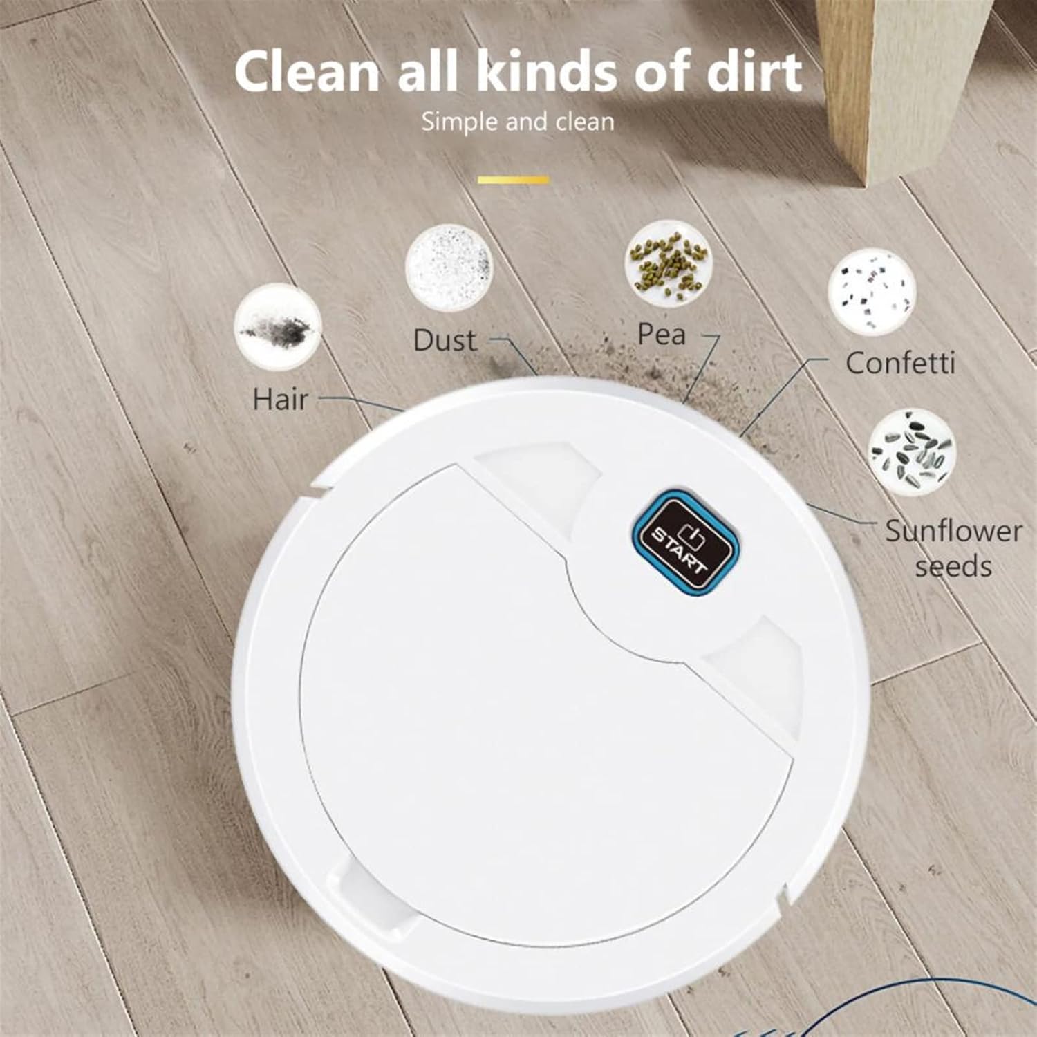 Robot mop Smart Automatic Vacuum Cleaner Rechargeable Cleaner Sweeper Robot Floor Cleaning Vacuum Cleaner (Color : Black) · v4