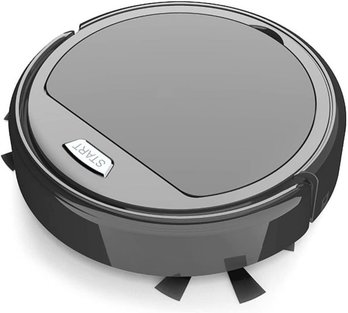 3-in-1-Roboter-Staubsauger, wiederaufladbar, automatische Stummschaltung, intelligenter Kehrmaschinenreiniger, Saug- und Staubentferner, Nasswischen, Crashschutz (Farbe: Schwarz)