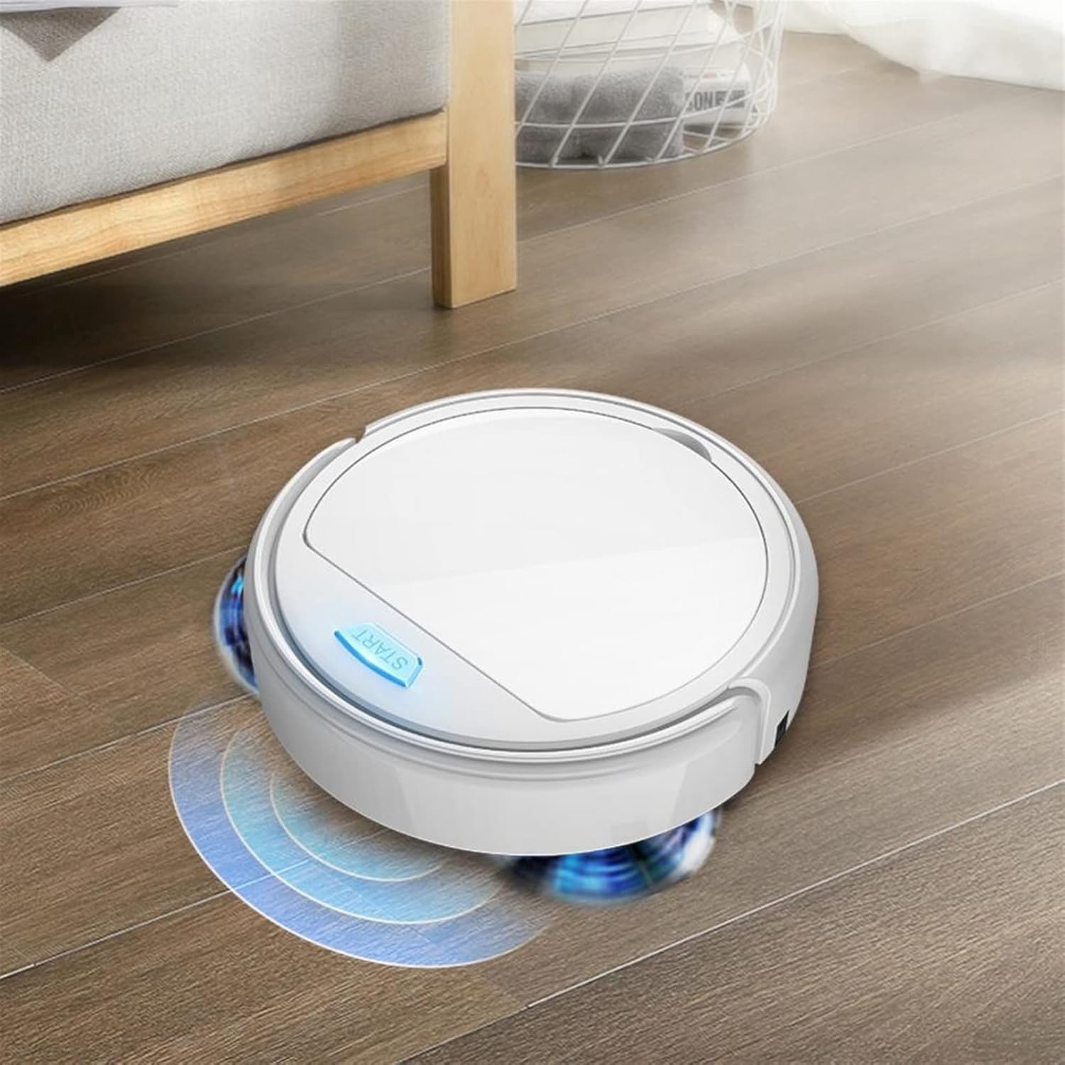 3-in-1-Roboter-Staubsauger, wiederaufladbar, automatische Stummschaltung, intelligenter Kehrmaschinenreiniger, Saug- und Staubentferner, Nasswischen, Crashschutz (Farbe: Schwarz)
