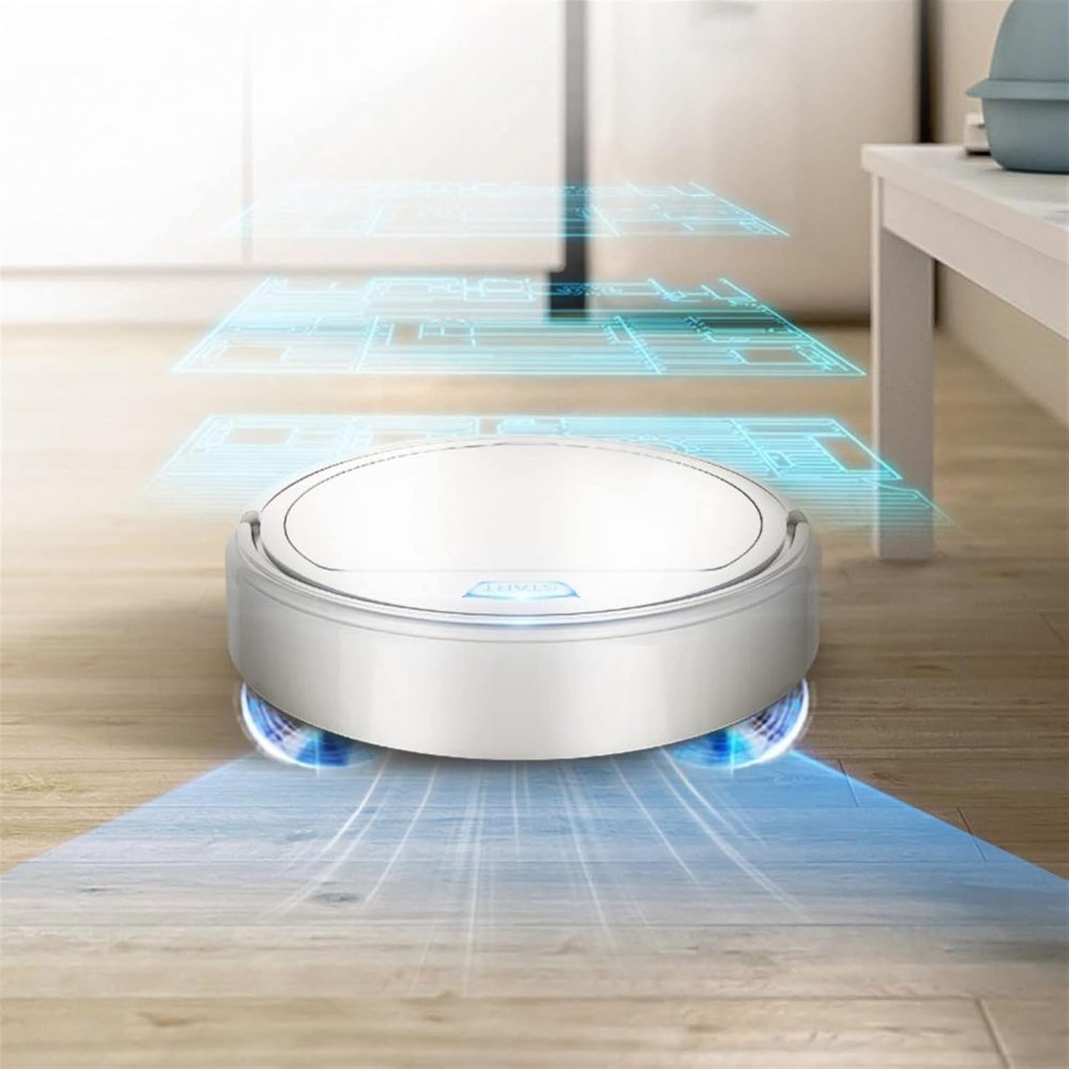 3-in-1-Roboter-Staubsauger, wiederaufladbar, automatische Stummschaltung, intelligenter Kehrmaschinenreiniger, Saug- und Staubentferner, Nasswischen, Crashschutz (Farbe: Schwarz)