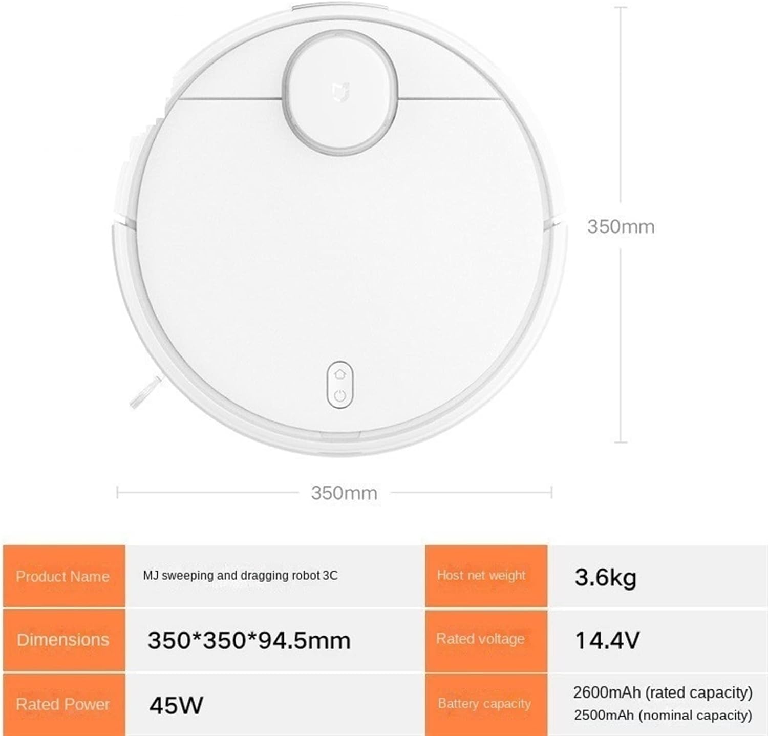 Robot mop Sweeping Robot Household Automatic Intelligent Sweeping and Mopping Integrated Vacuum Cleaner Three-in-One (Color : White, Size : AU) · v3