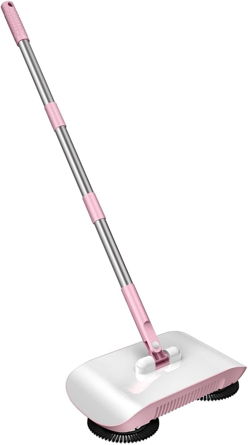 Robot mop Hand Push Sweeper Broom Broom Carpet Cleaner Robot Vacuum Cleaner Desk Cleaner Automatic Sweeper (Color : Pink) · v7