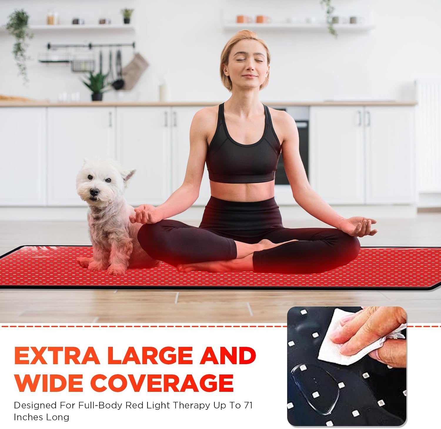Red Light Therapy Infrared Pad: Pain Relief 1280 LEDs Large Mat for Full Body 660nm Red Light850nm Infrared Therapy Heating Wrap Body 71 * 31 Inch Big Pads for Back Neck Knee Face Infared Panel Lamp · v6