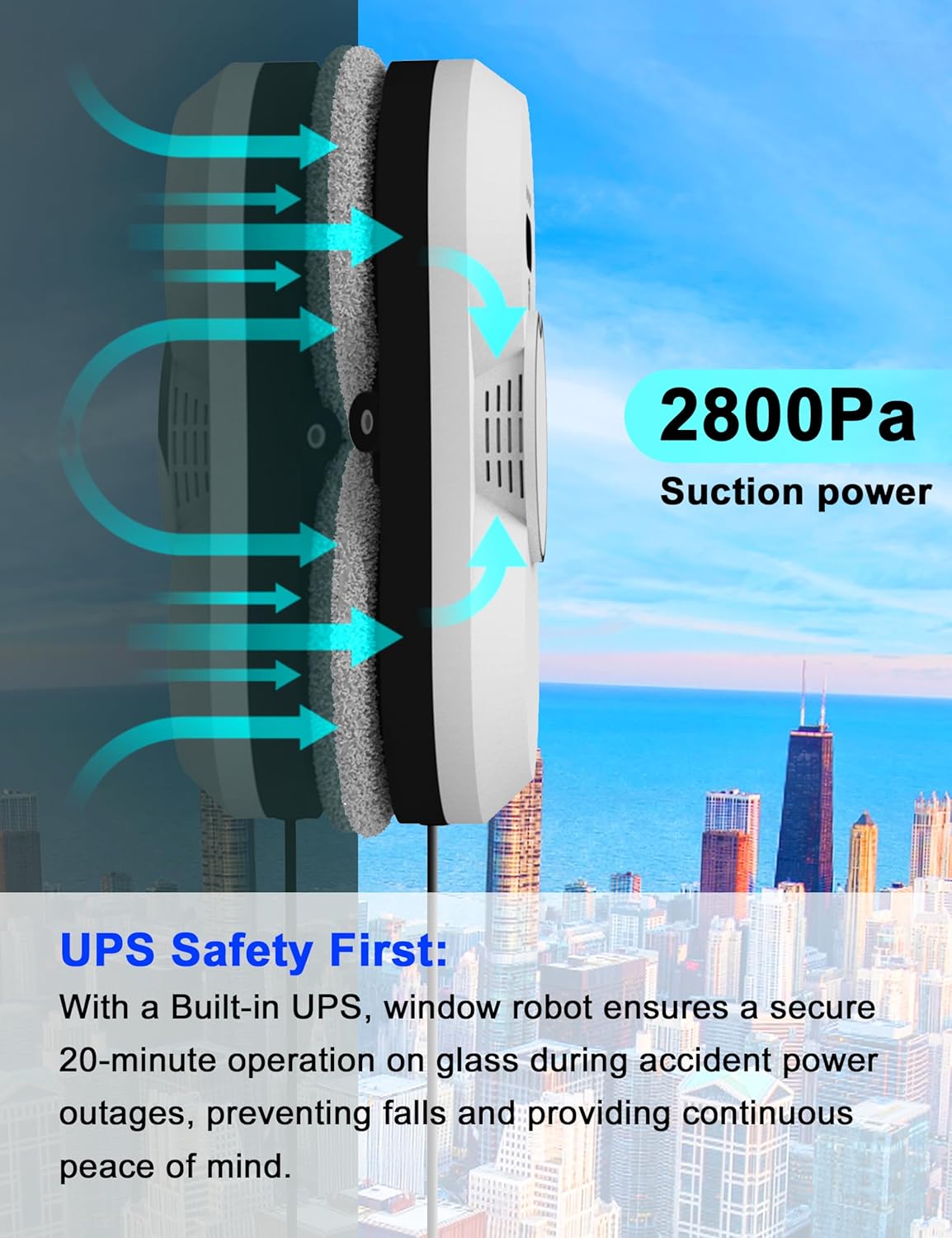 Window Cleaning Robot Window Robot Vacuum Cleaner Outdoor Window Cleaner Tool Window Cleaner Robot with Dual Spray HCR-18 Window Vacuum Robot Window Cleaner · v3