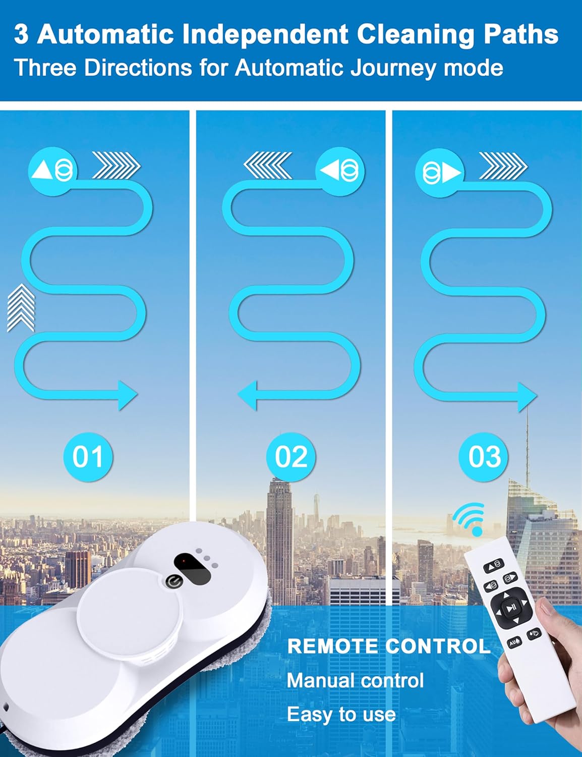 Window Cleaning Robot Window Robot Vacuum Cleaner Outdoor Window Cleaner Tool Window Cleaner Robot with Dual Spray HCR-18 Window Vacuum Robot Window Cleaner · v3