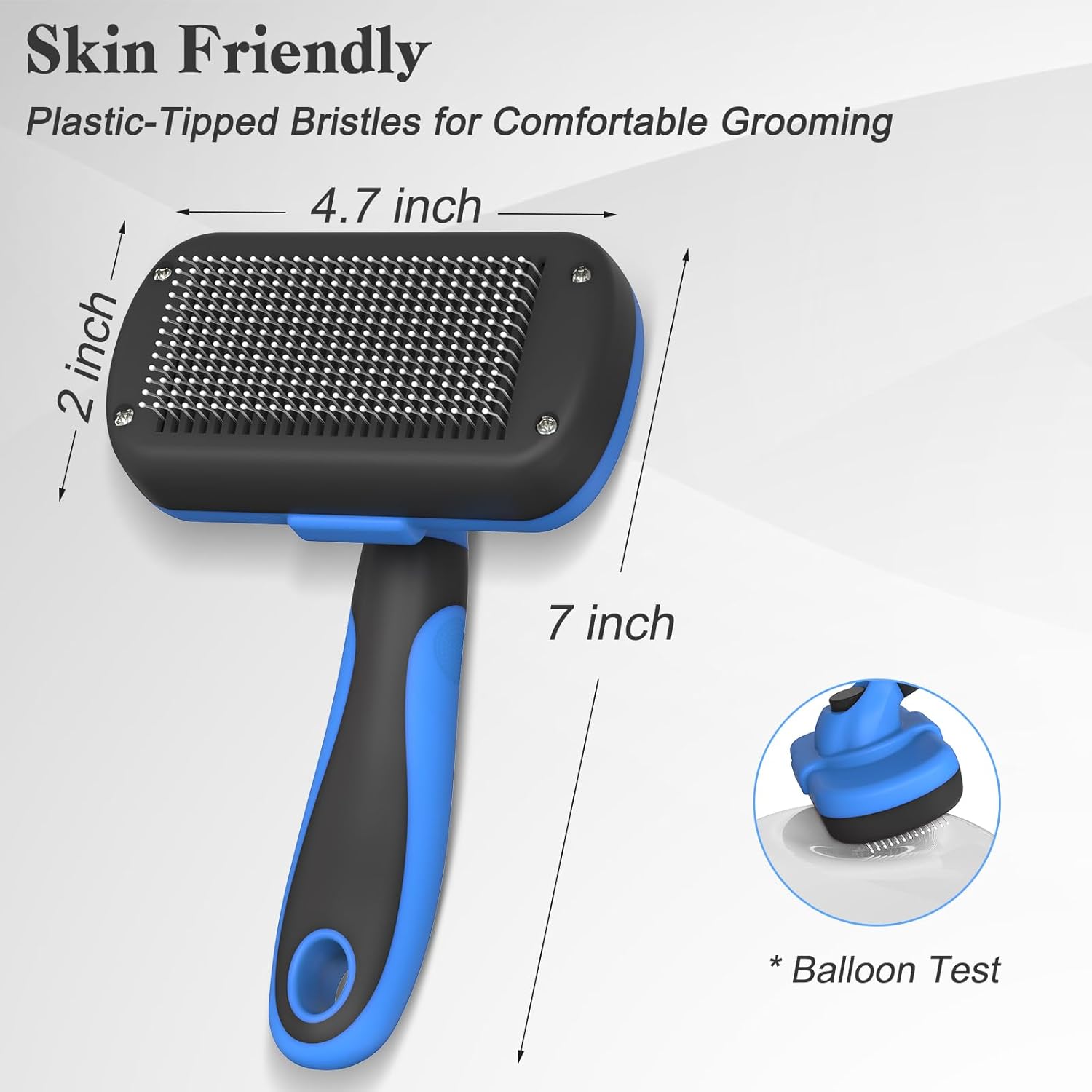 Swihauk Self Cleaning Slicker Brush - Skin Friendly Deshedding Grooming Tool for Dogs Cats, Suitable for Shedding amp; Haired Pets, with Pet Supplies Accessories, Blue