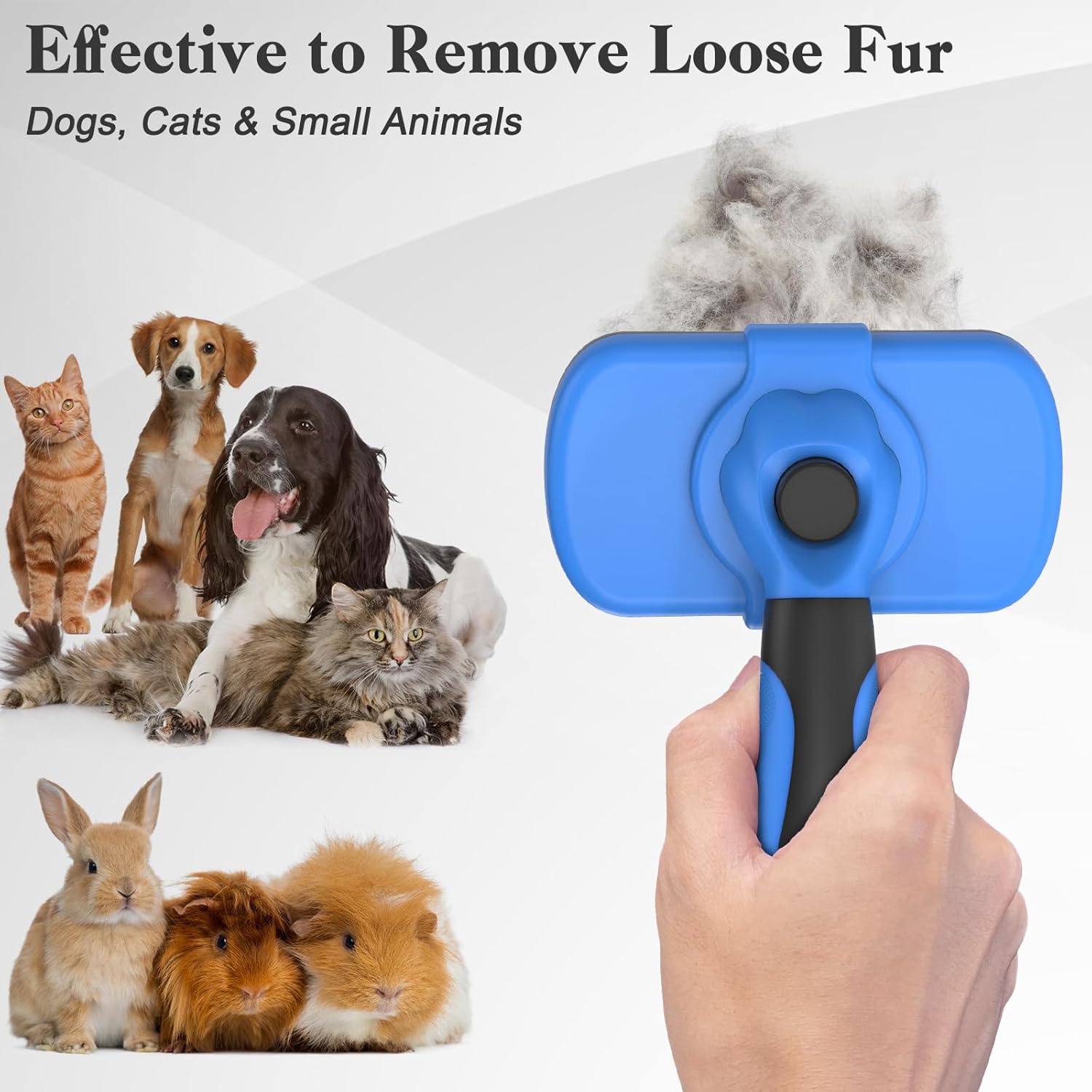Swihauk Self Cleaning Slicker Brush - Skin Friendly Deshedding Grooming Tool for Dogs Cats, Suitable for Shedding amp; Haired Pets, with Pet Supplies Accessories, Blue