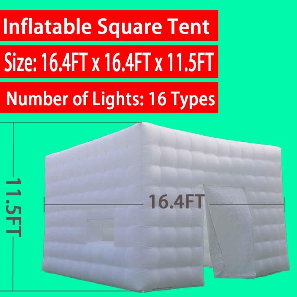 16FT Inflatable Club Night Party Tent with LED Light and Blower Adjustable to Multiple Colors Inflatable Night Club Tent for Adults · v5