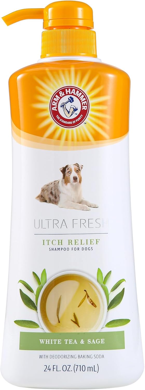 Arm  Hammer for Pets Ultra Fresh Itch Relief Shampoo with Oatmeal amp; Aloe Value Size with Pump 24oz | Great Smelling Dog Grooming Supplies, Dog Bathing Supplies, Dog Wash, Puppy Shampoo, Pet Shampoo · v2