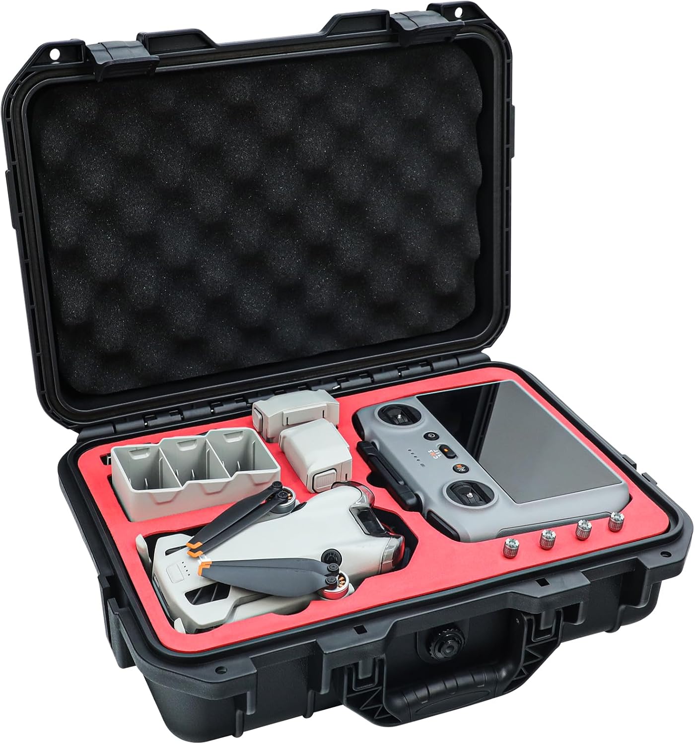 Custodia rigida da trasporto Mini 4 Pro per drone DJI Mini 4 Pro/Mini 3 Pro Fly More Combo Plus con controller DJI RC 2/RC-N2, custodia impermeabile portatile per 6 batterie, filtri ND e accessori