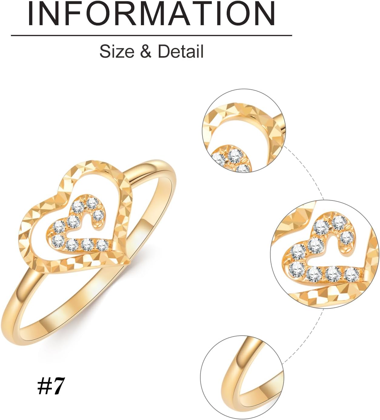 Silwan Liebesherz-Ring aus 14-karätigem Gelbgold mit Diamanten für Damen, Verlobungsringe aus massivem Gold mit zwei herzförmigen Diamanten, edler Schmuck, Geschenke für ihre Mutter, Ehefrau, Freundin