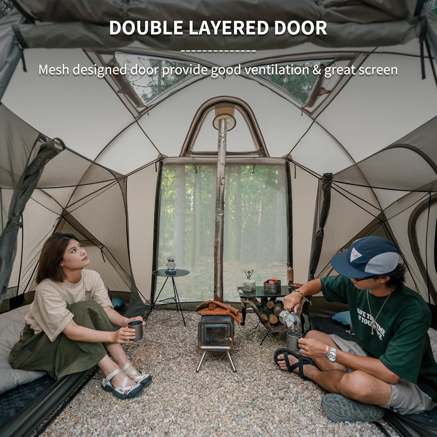 Naturehike Massif Hot Tent with Stove Jack, 4 Season Tent, 1/2/4/6 Person Camping Tent, UPF50  Waterproof Windproof Winter Tent with Room and Hall · v5
