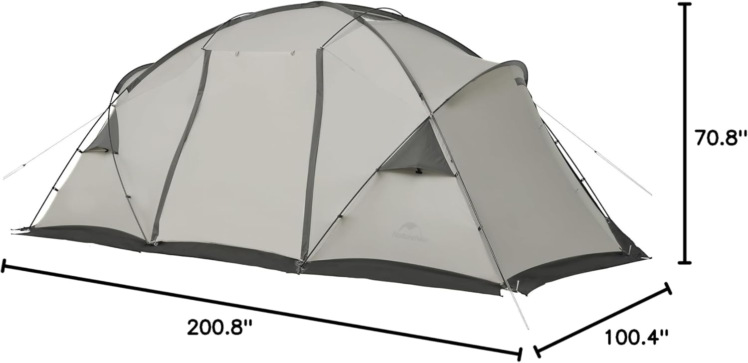Naturehike Massif Hot Tent with Stove Jack, 4 Season Tent, 1/2/4/6 Person Camping Tent, UPF50  Waterproof Windproof Winter Tent with Room and Hall · v5