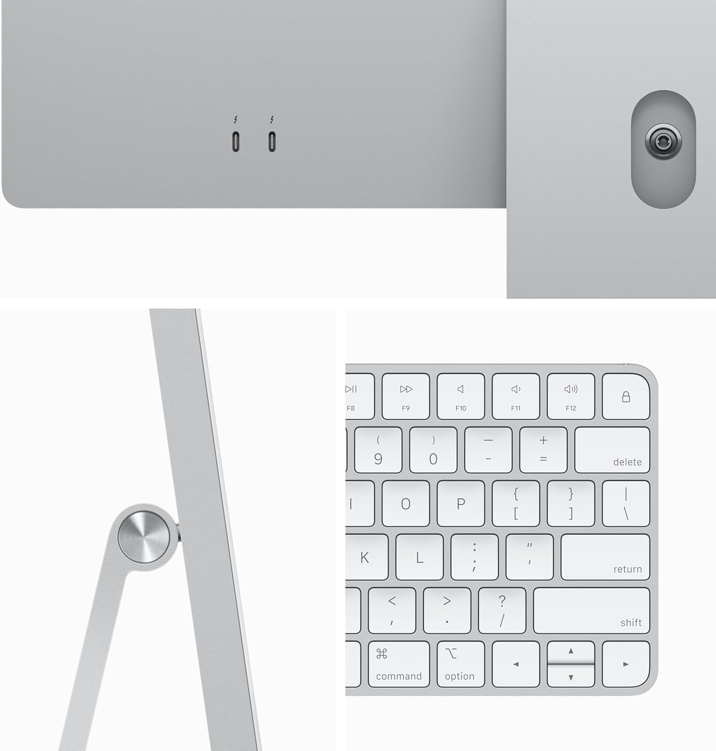 Computer desktop Apple 2023 iMac All-in-One con chip M3: CPU a 8 core, GPU a 8 core, display Retina da 24 pollici, memoria unificata da 8 GB, memoria SSD da 256 GB, accessori corrispondenti. Funziona con iPhone/iPad; Silver