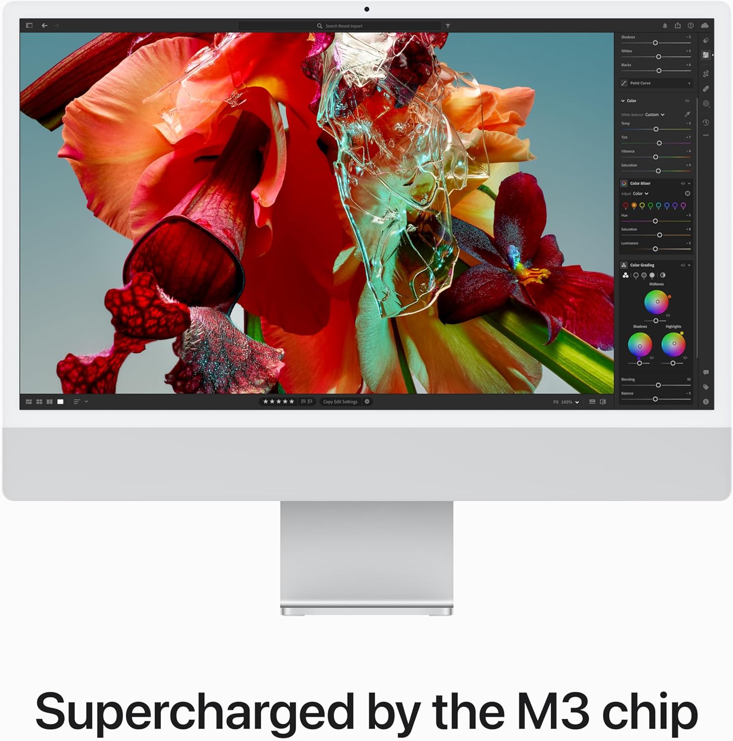 Computer desktop Apple 2023 iMac All-in-One con chip M3: CPU a 8 core, GPU a 8 core, display Retina da 24 pollici, memoria unificata da 8 GB, memoria SSD da 256 GB, accessori corrispondenti. Funziona con iPhone/iPad; Silver