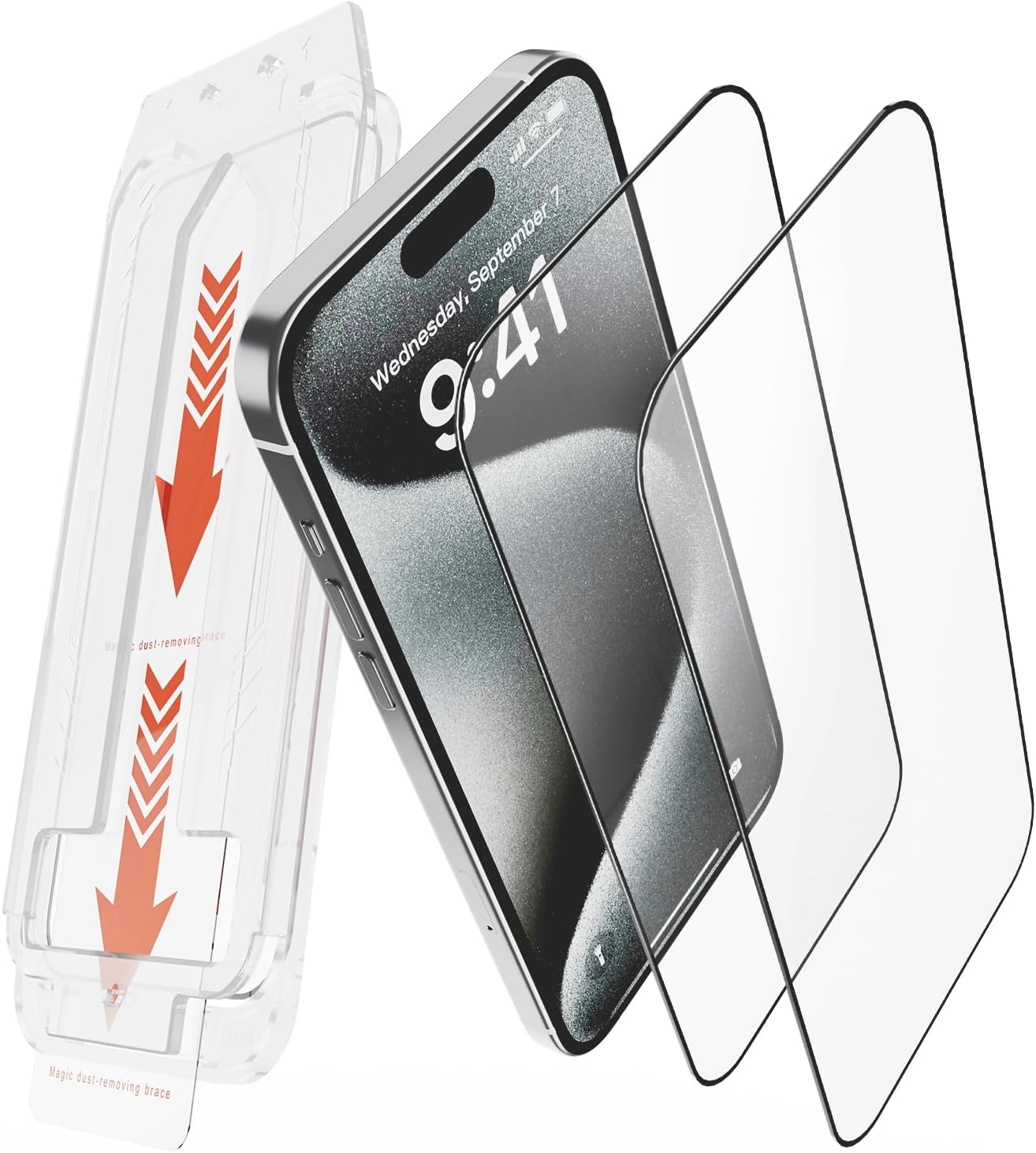 Nvollnoe for iPhone 13 Pro Screen Protector with Foolproof Easy Installation Kit,Stronger Anti-crack Edges,Seamless Full Coverage Clear Tempered Glass Screen Protector for iPhone 13 Pro(2 Pack)