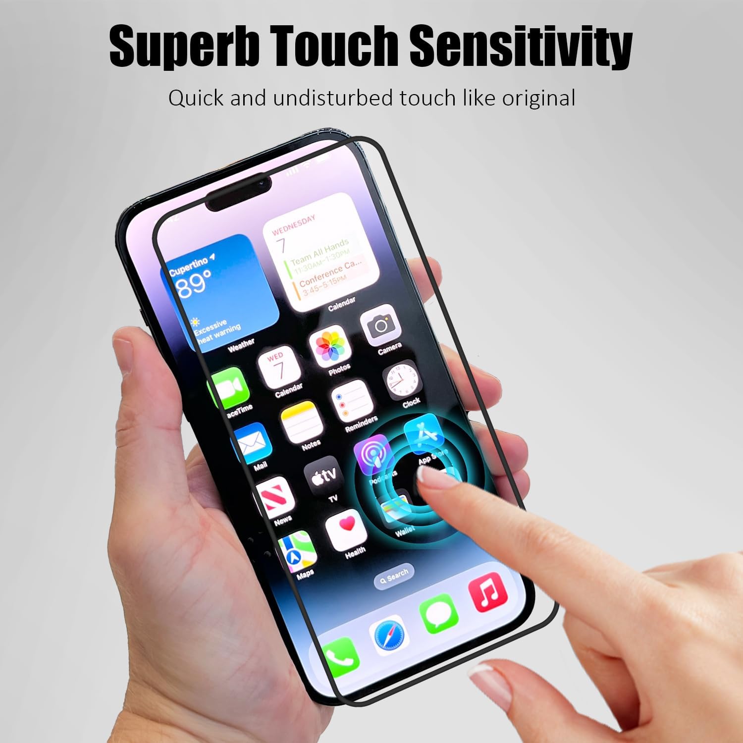 Nvollnoe for iPhone 13 Pro Screen Protector with Foolproof Easy Installation Kit,Stronger Anti-crack Edges,Seamless Full Coverage Clear Tempered Glass Screen Protector for iPhone 13 Pro(2 Pack)