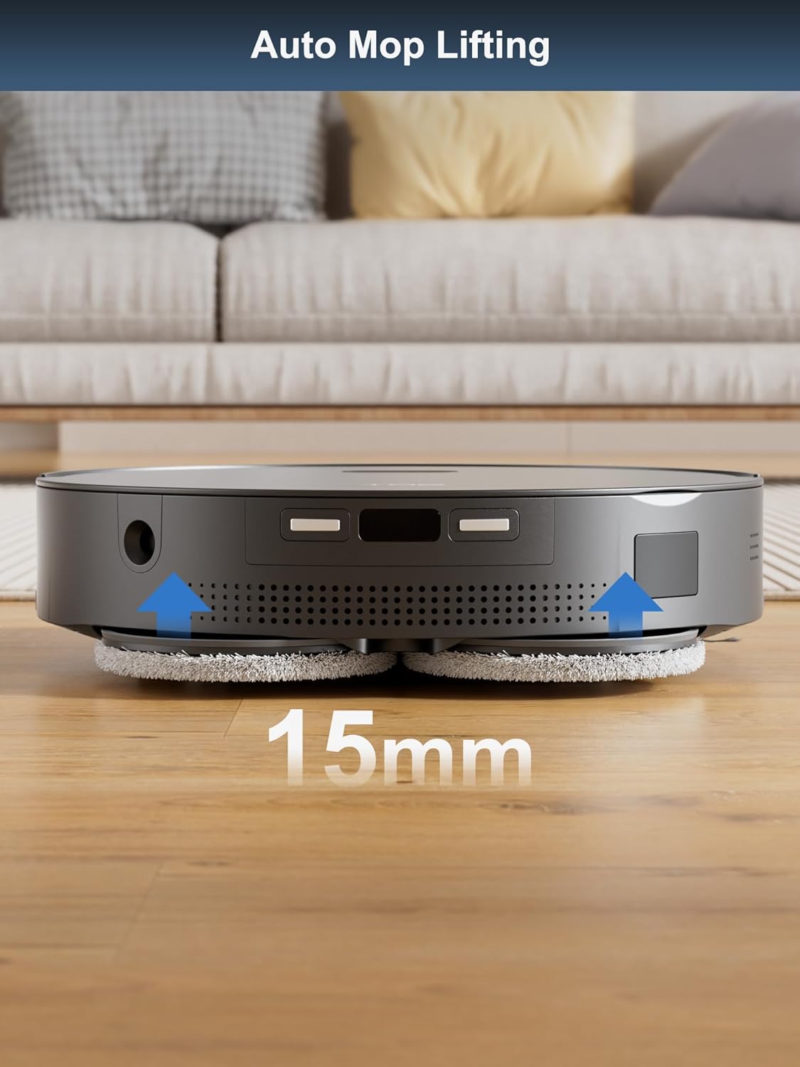 TAB Fairy10 Saug- und Wischroboter-Kombination mit 6000 Pa Saugleistung, versteckter LiDAR-Navigation, selbsttrocknend, automatisches Entleeren, 15 mm großer Doppelwischer mit automatischem Lift, automatisches Wischwaschen, Hindernisvermeidung, Selbstreinigung