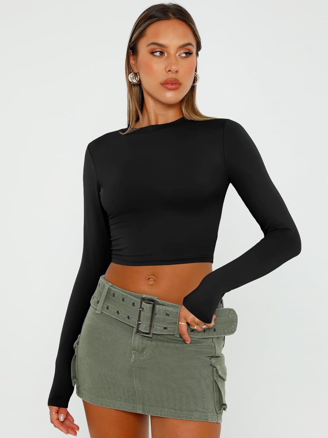Trendige Queen Langarm-Crop-Tops für Damen, schmal geschnittene Hemden, lässige Mode, 2024, Oberteile für Teenager-Mädchen