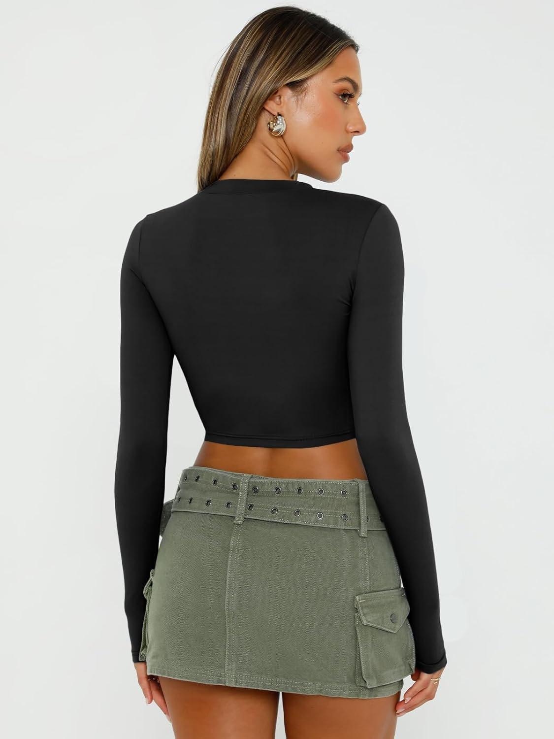 Trendige Queen Langarm-Crop-Tops für Damen, schmal geschnittene Hemden, lässige Mode, 2024, Oberteile für Teenager-Mädchen