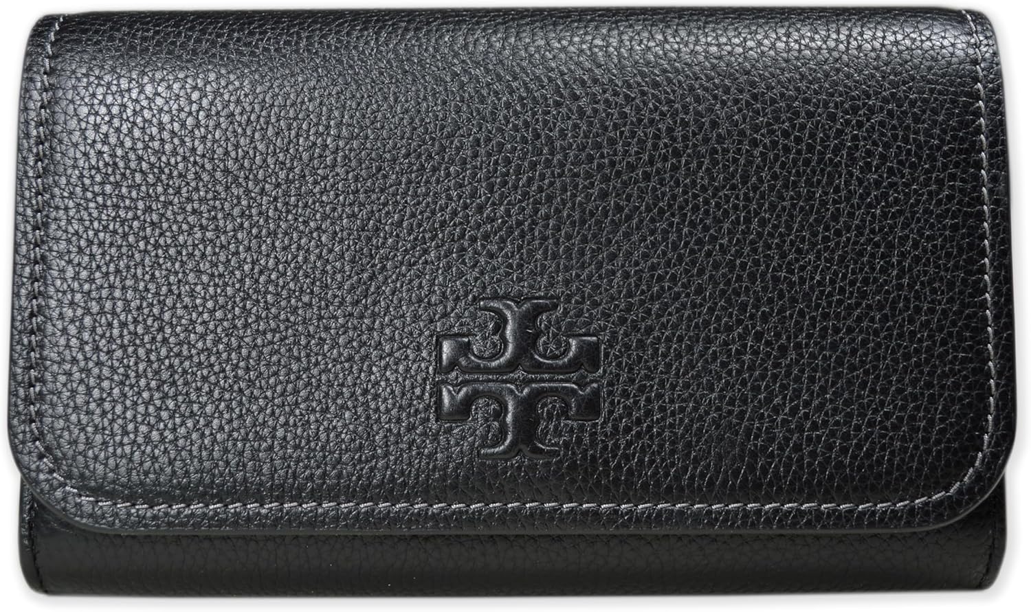 Túi đeo chéo Tory Burch Womens 146467 Thea Pebbled Leather With Gold-tone Hardware kèm ví phẳng (Màu đen)