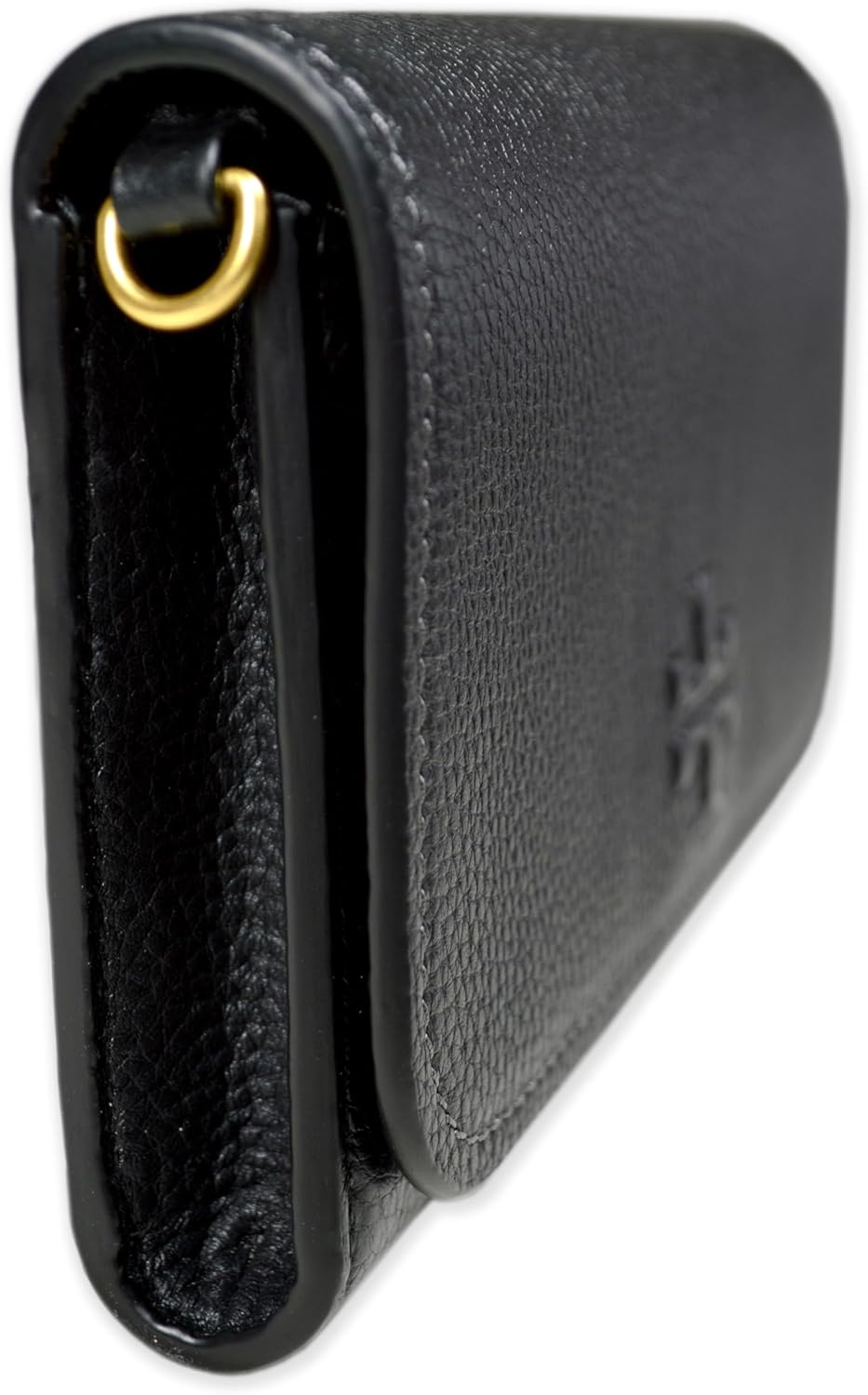 Túi đeo chéo Tory Burch Womens 146467 Thea Pebbled Leather With Gold-tone Hardware kèm ví phẳng (Màu đen)