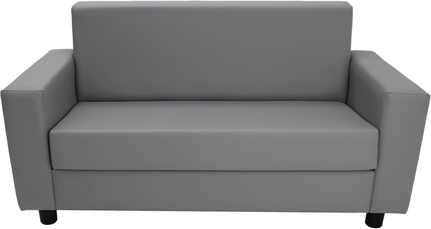 Factory Direct Partners Divano da lettura classico Playtime ispirato a SoftScape, mobili imbottiti per bambini di livello commerciale per casa, asilo nido, scuola materna, biblioteca; comodo design moderno - grigio, 14473-GY