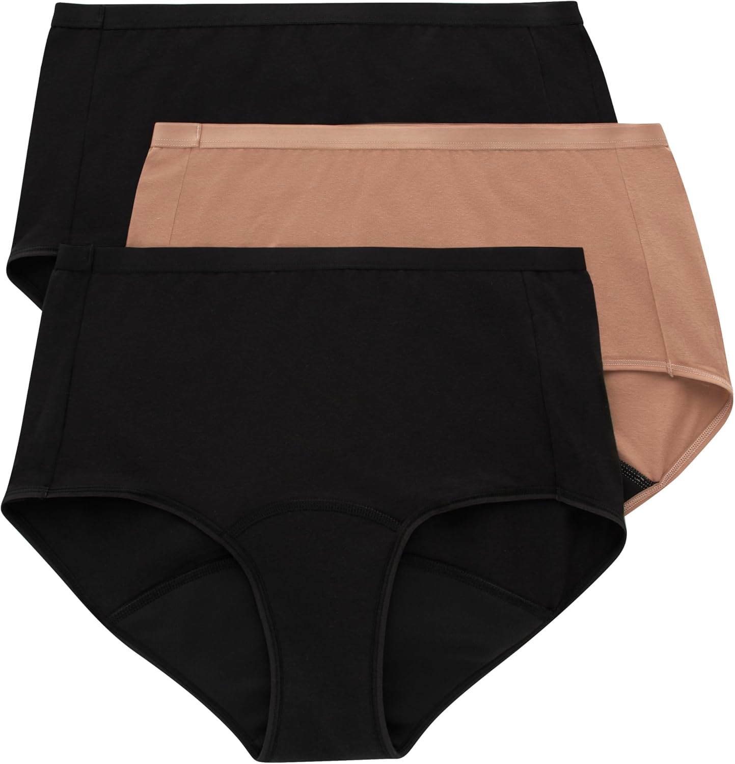 Hanes Women's Comfort, Punkt. Slips, Super Leak Unterwäsche nach der Geburt, 3er-Pack