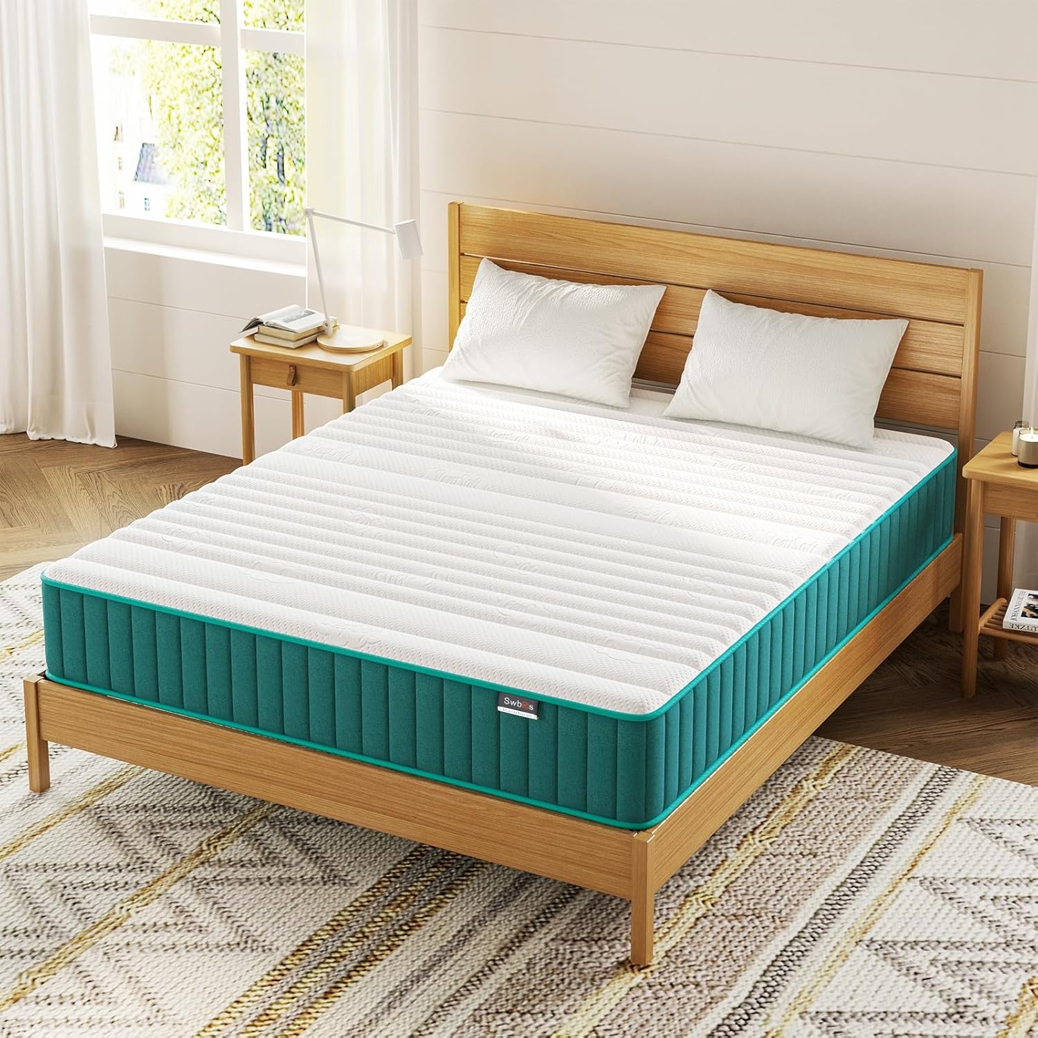 Firm Queen Mattress, 10 Inch Cooling-Gel Memory Foam  Pocket Spring Hybrid Mattress,Firm Feel,Queen Bed Mattress in a Box, CertiPUR-US Certified, Queen Size Mattress · v2