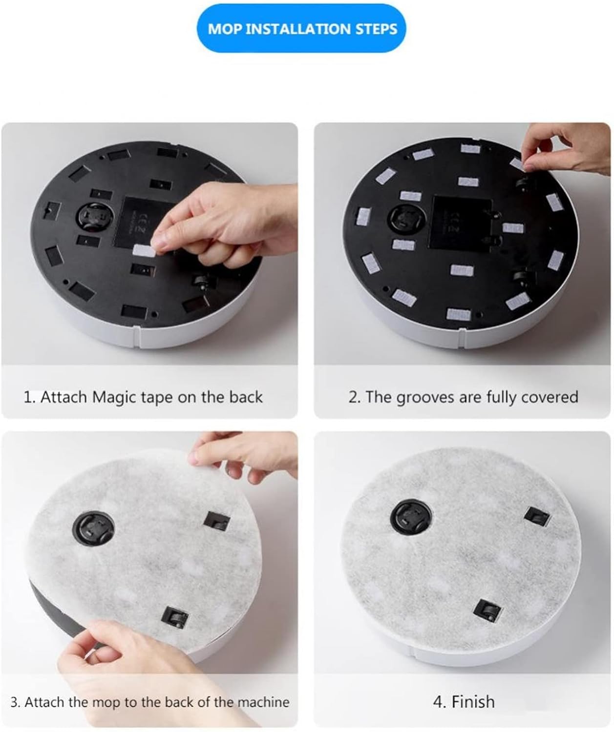 Robot mocio spazzatrice domestica Robot intelligente per la pulizia automatica della polvere per pavimenti senza aspirazione (colore: bianco alimentazione a batteria)