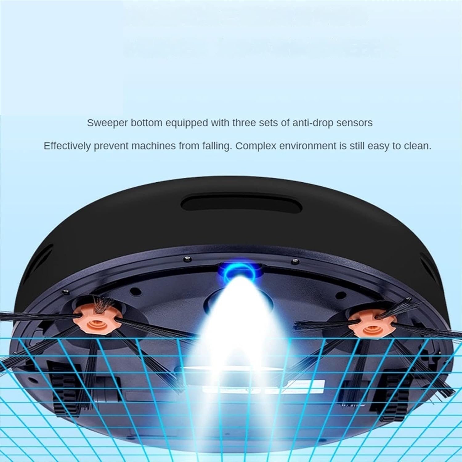 Robot mocio Robot di pulizia intelligente Macchina per la pulizia automatica Spazzatrice aspirapolvere Smart Household Sweeper (Colore: blu, taglia: UK)