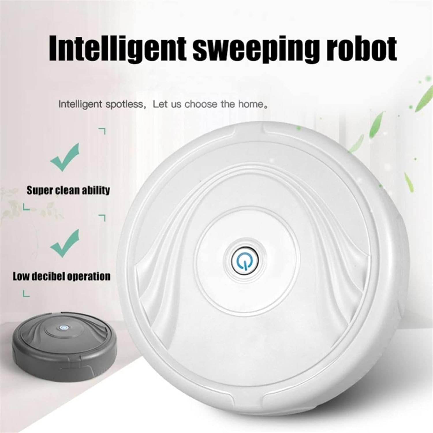 Robot mop Home Smart Sweeper Robot Automatic Floor Cleaning Dust Remover Without Suction Intelligent Sweeping Simple and Non-Suction Robot (Color : White) · v2