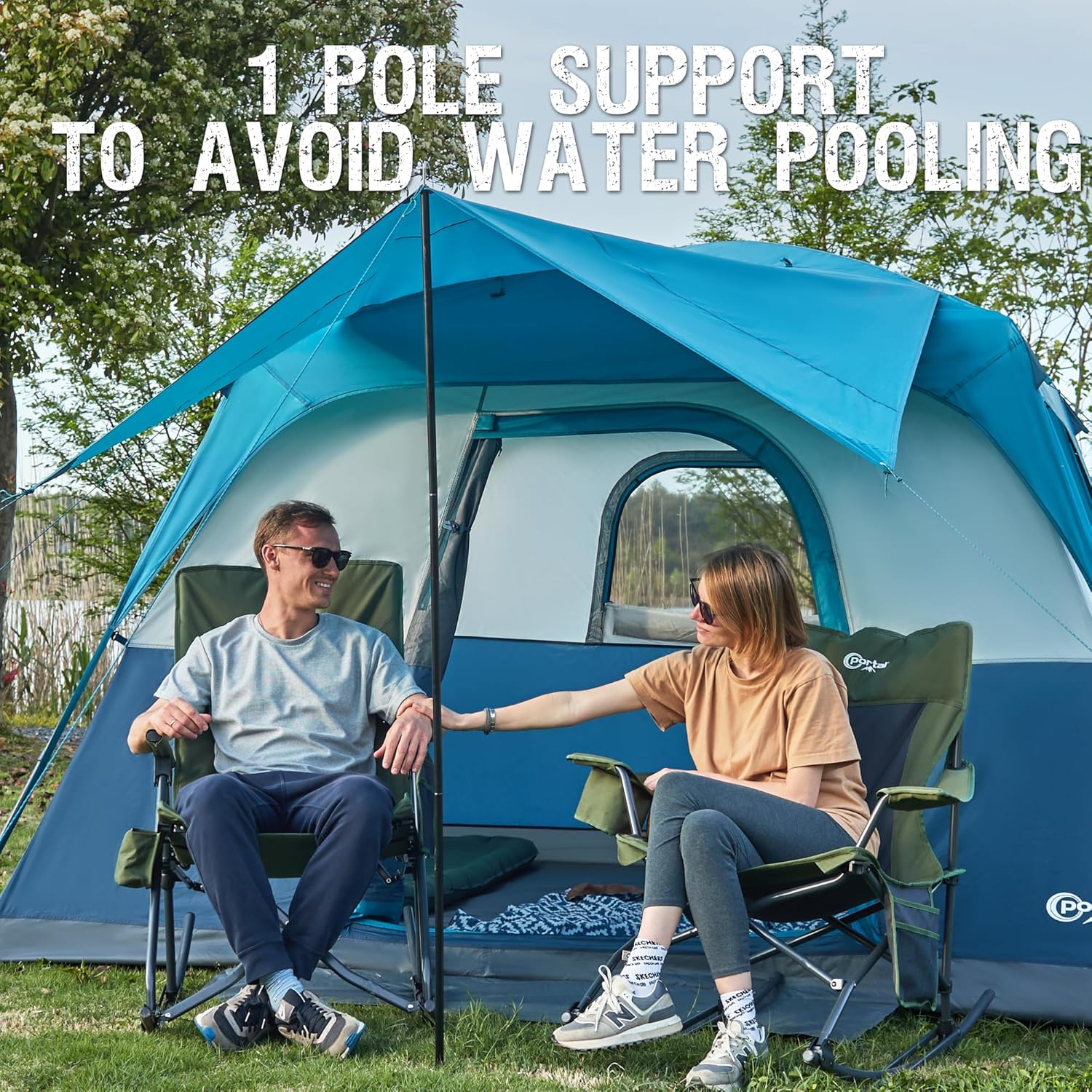PORTAL 6 Person Camping Tent with Porch, Family Cabin Tent with Spacious Space, Water Resistant, Excellent Ventilation for Camping Outdoor Party Gathering · v5