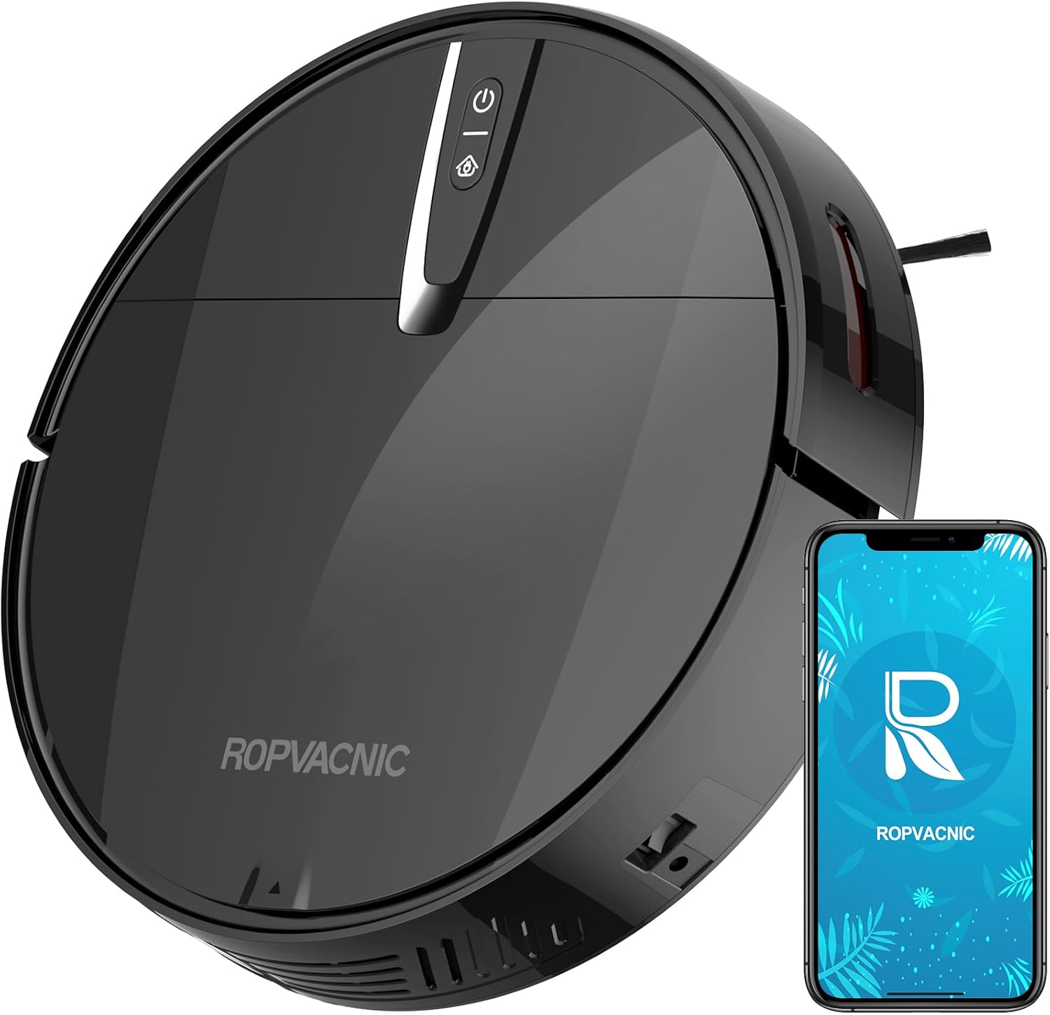 Robot Vacuum Cleaner with 3000Pa Cyclone Suction, APP/Voice/Remote Control, Automatic Self-Charging Robotic Vacuum, Scheduled Cleaning, Ideal for Pet Hair, Hard Floor · v7