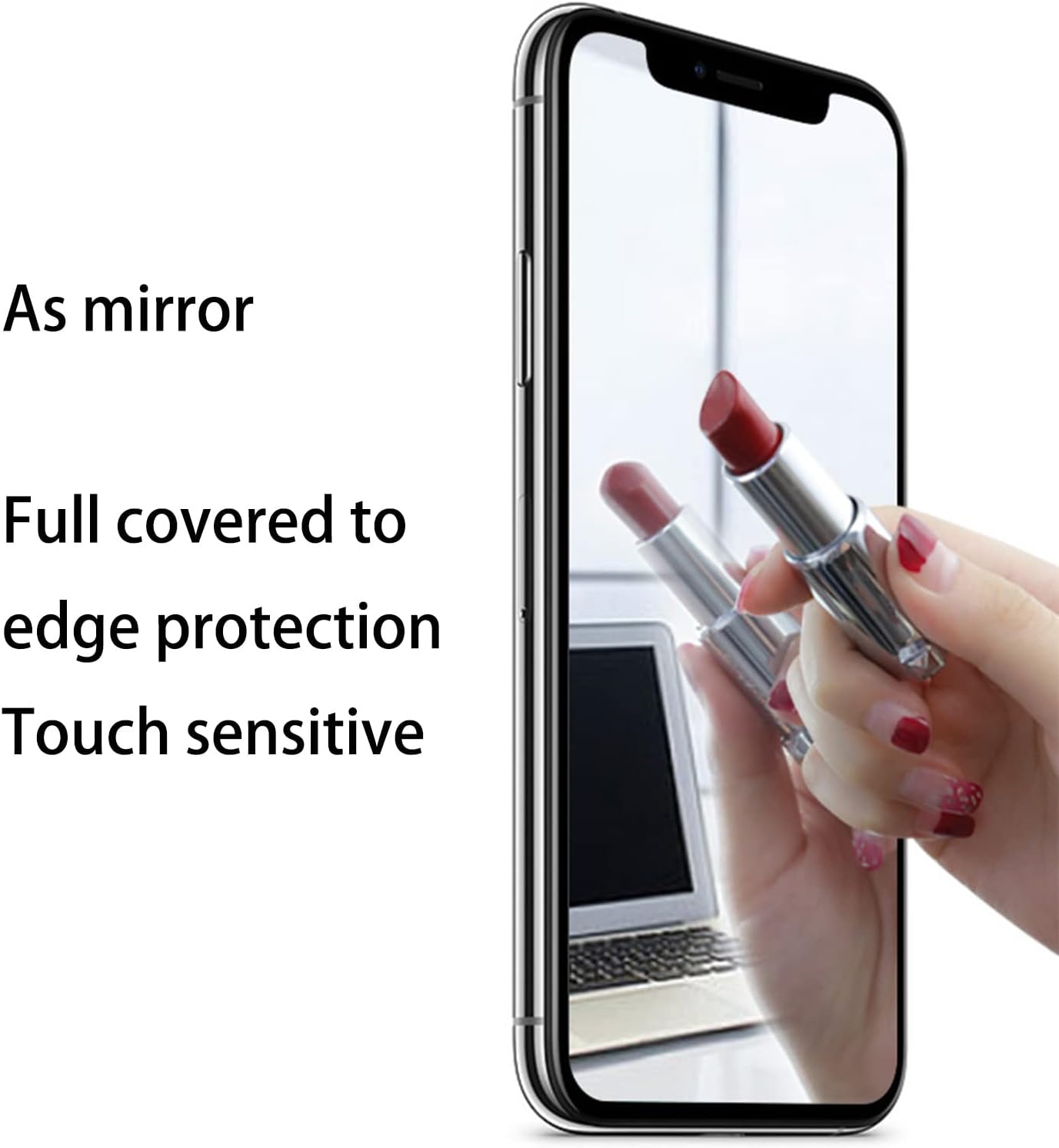 2 Piece Privacy Tempered Glass for iPhone 15 Pro Max 6.7 inch Anti-blue Anti-Spy Screen Protector Mirror Blue