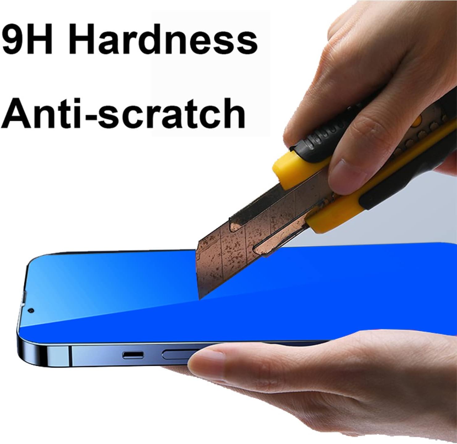 2 Piece Privacy Tempered Glass for iPhone 15 Pro Max 6.7 inch Anti-blue Anti-Spy Screen Protector Mirror Blue