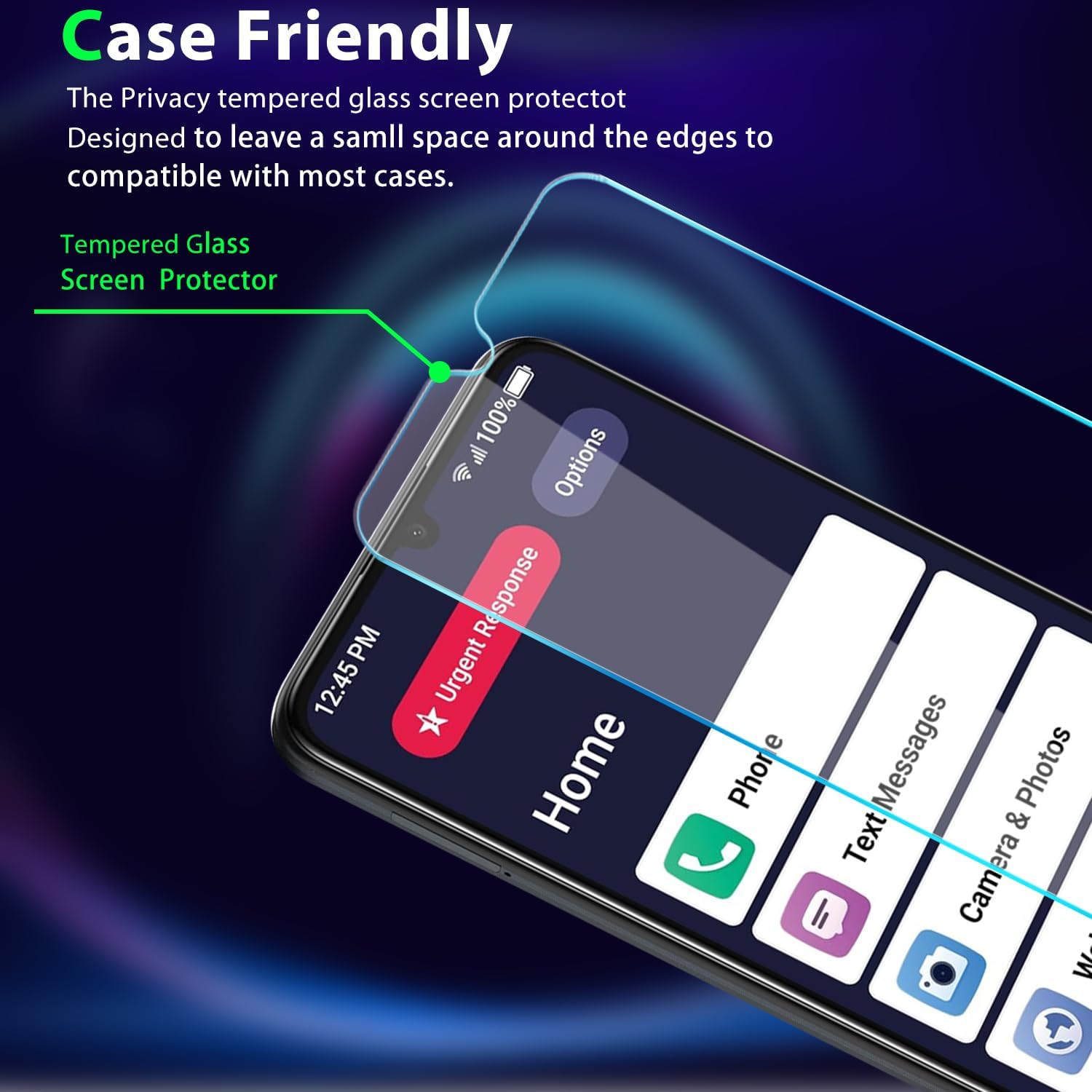 [3 Pack for Lively Smart 4/ Jitterbug Phones Smart4 Smartphone Tempered Glass Screen Protector, 9H Hardness [HD Clarity] Case Friendly Anti-scratch, Bubble Free