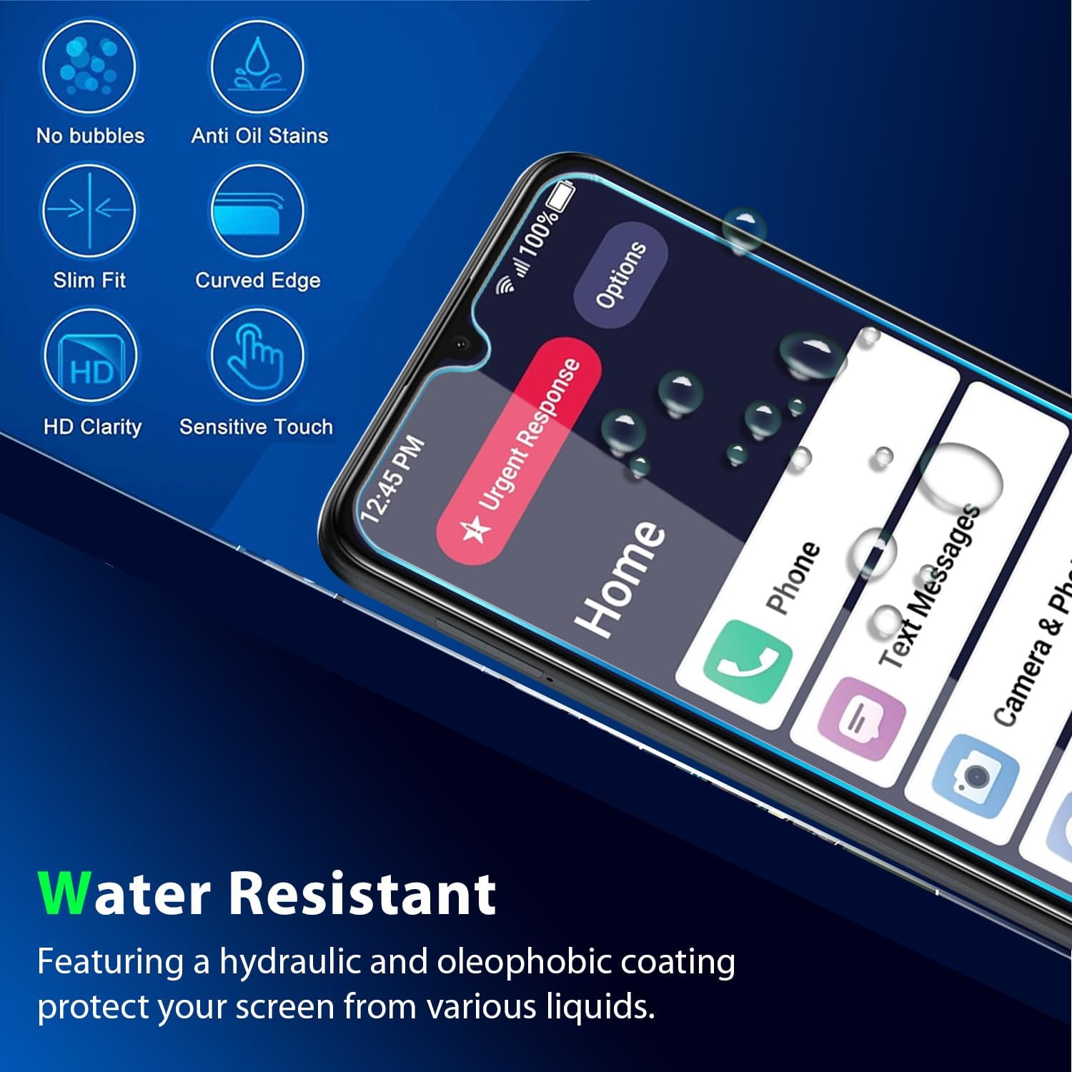 [3 Pack for Lively Smart 4/ Jitterbug Phones Smart4 Smartphone Tempered Glass Screen Protector, 9H Hardness [HD Clarity] Case Friendly Anti-scratch, Bubble Free