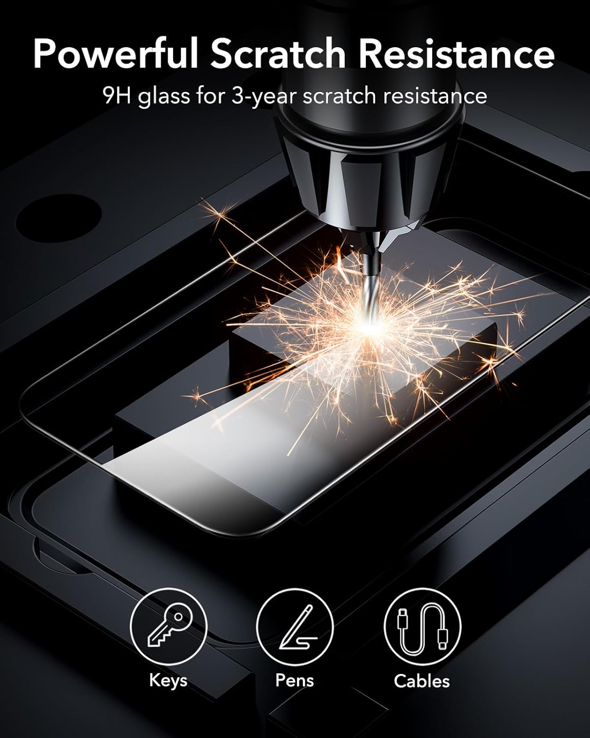 ESR 3 Pack for iPhone 16 / iPhone 15 Screen Protector, [9H Hardness] [Military Grade Shatterproof] Full Coverage Tempered Glass Film with Easy Installation Tool, HD Clear, Scratch Resistant