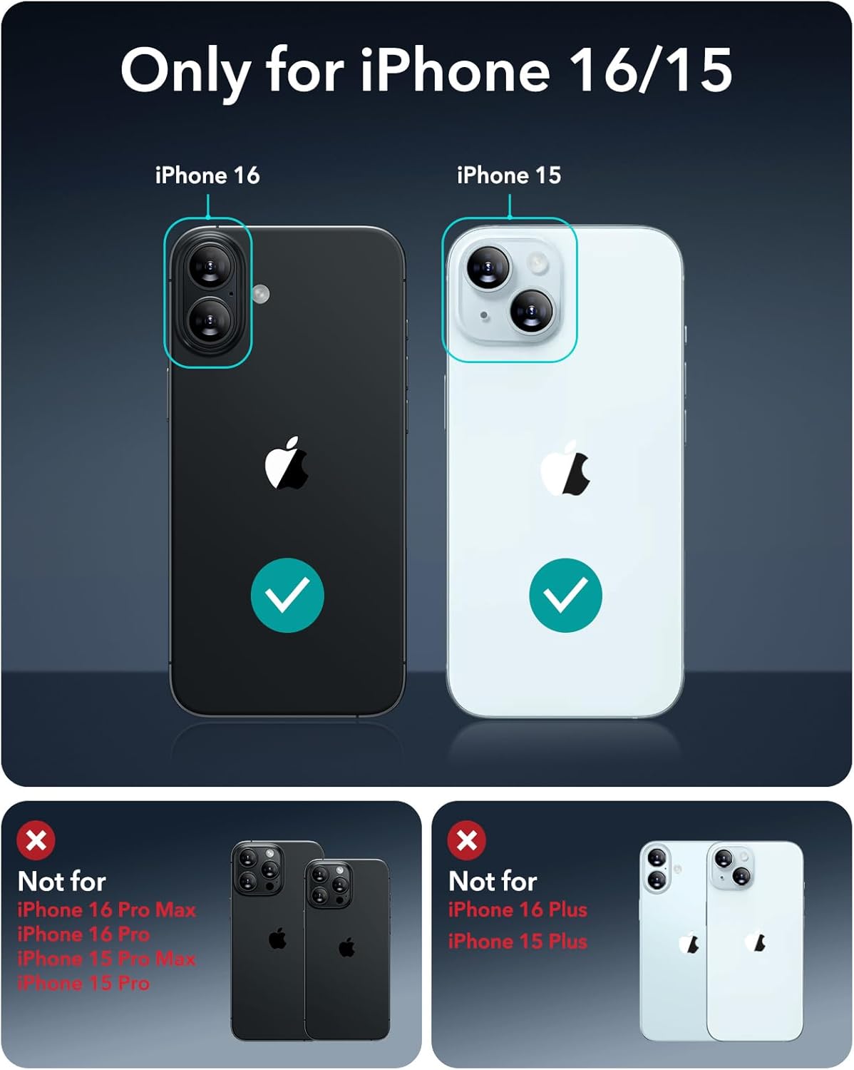 ESR 3 Pack for iPhone 16 / iPhone 15 Screen Protector, [9H Hardness] [Military Grade Shatterproof] Full Coverage Tempered Glass Film with Easy Installation Tool, HD Clear, Scratch Resistant