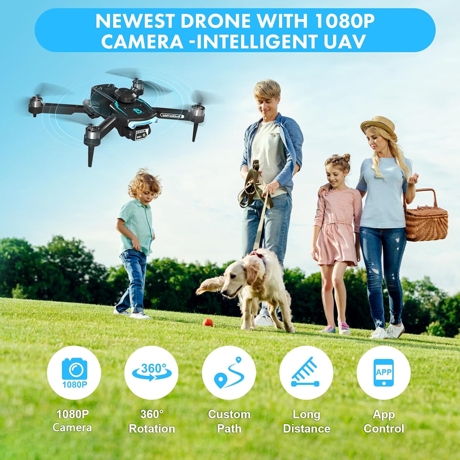 طائرة بدون طيار مع كاميرا للبالغين بدقة 1080 بكسل عالية الدقة، طائرة بدون طيار صغيرة مع تجنب العوائق ومدة طيران طويلة 50 دقيقة، طائرة رباعية المراوح قابلة للطي مع محرك بدون فرشاة للمبتدئين، طائرة بدون طيار بكاميرا مزدوجة من Techwonderz