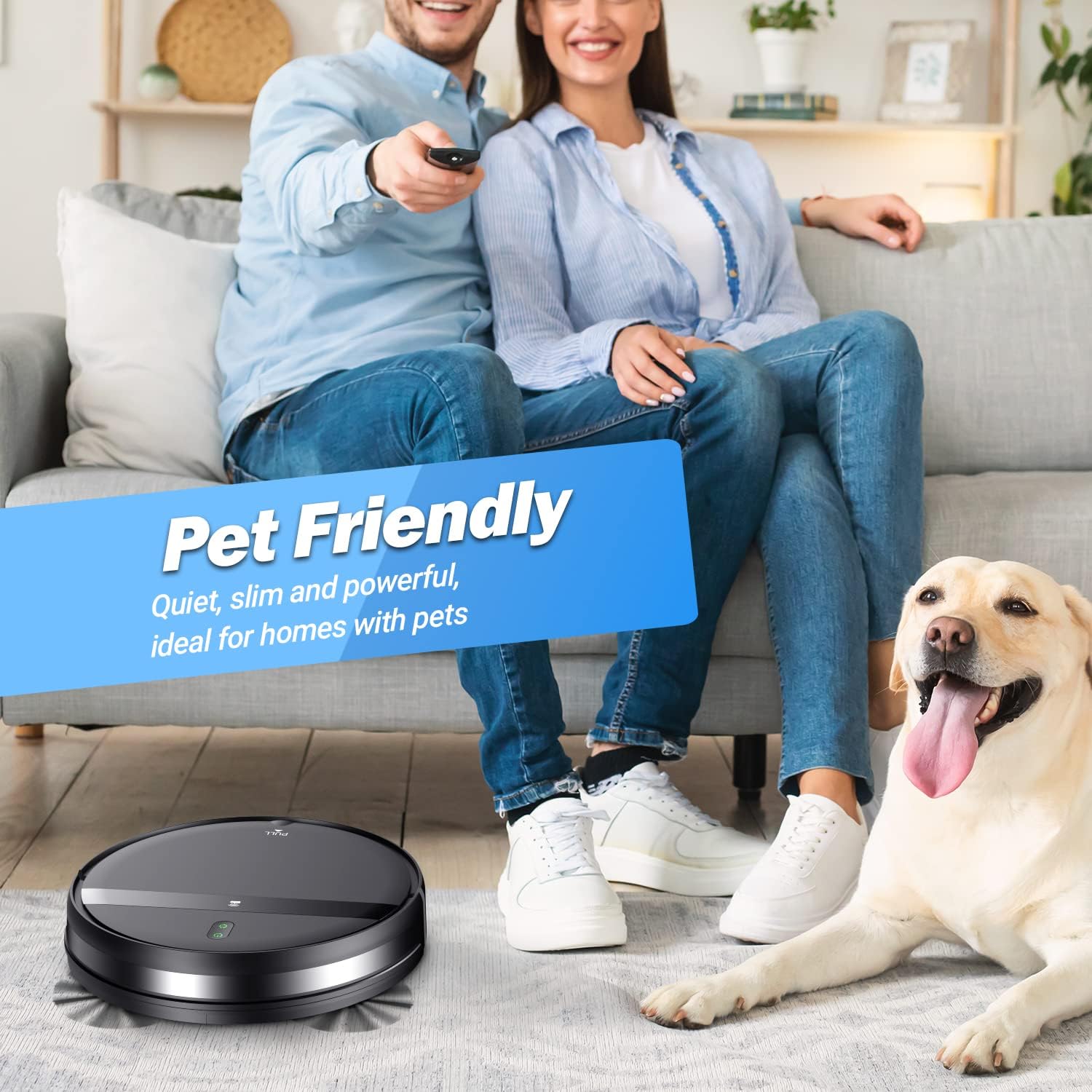 Kombination aus Roboter-Staubsauger und Wischmopp, WiFi/App/Alexa, 2-in-1-Roboter-Staubsauger mit verhedderfreier Zyklonabsaugung, planmäßiger Reinigung, automatischer Wiederaufladung, Roboter-Staubsauger für Tierhaare, niedriger Teppich