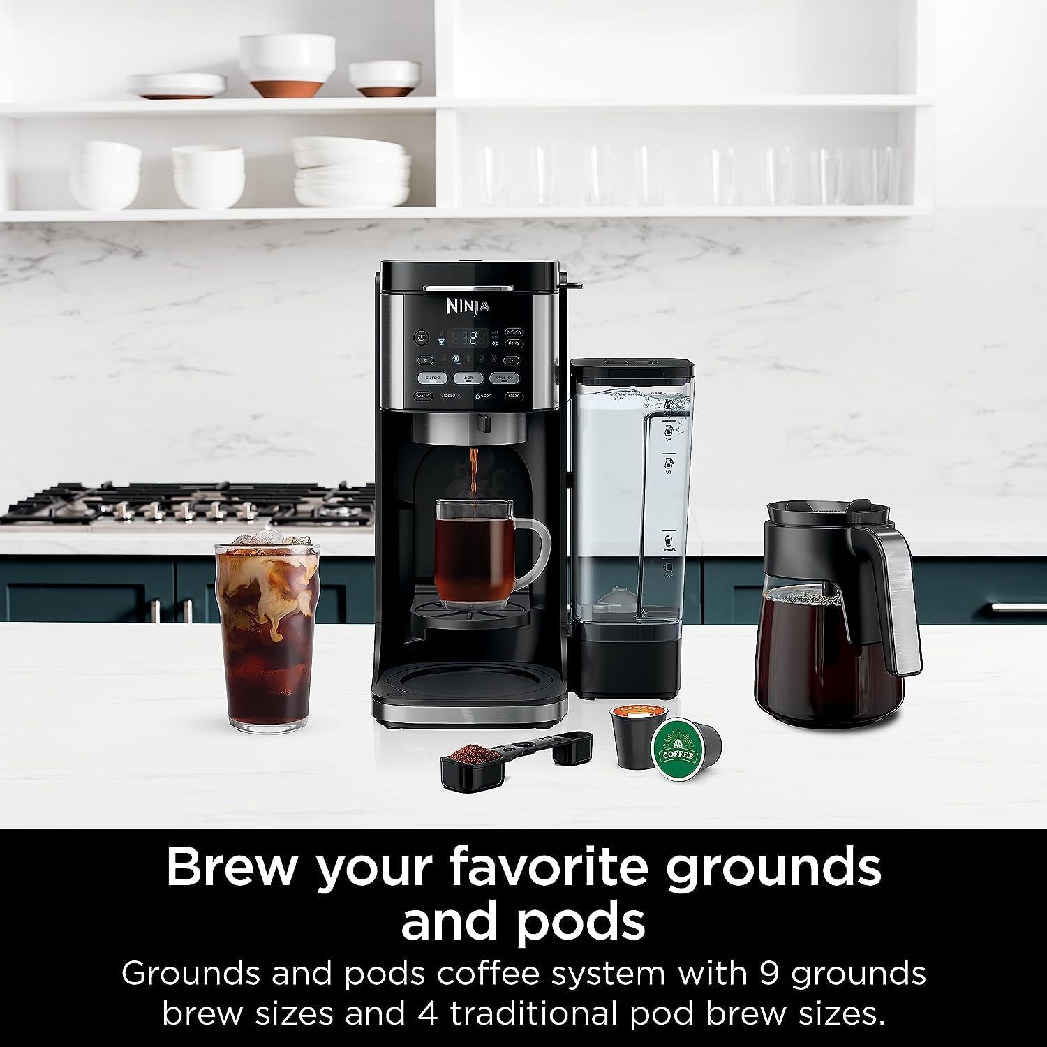 Ninja CFP101 DualBrew Hot  Iced Coffee Maker, Single-Serve, Compatible with K-Cups amp; 12-Cup Drip Coffee Maker, Black (Renewed) · v2