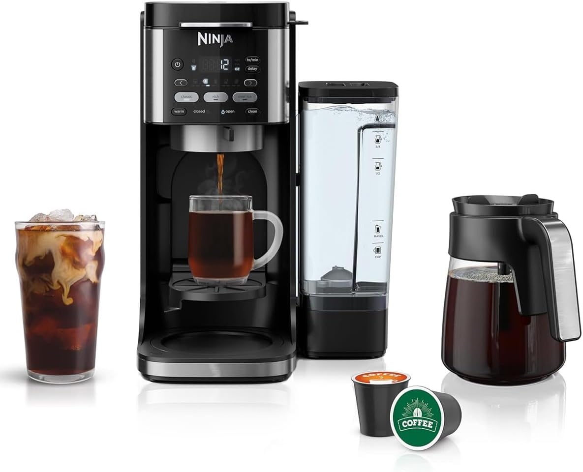 Ninja CFP101 DualBrew Hot  Iced Coffee Maker, Single-Serve, Compatible with K-Cups amp; 12-Cup Drip Coffee Maker, Black (Renewed) · v2