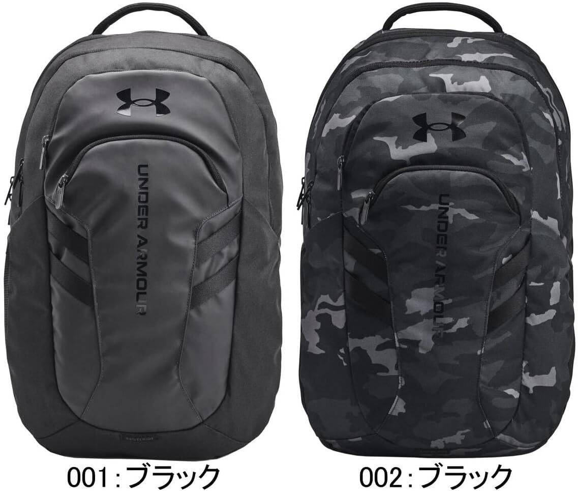 حقيبة ظهر Under Armour Hustle 6.0 Pro، باللون الأسود/الأسود/Castlerock، مقاس واحد يناسب الجميع